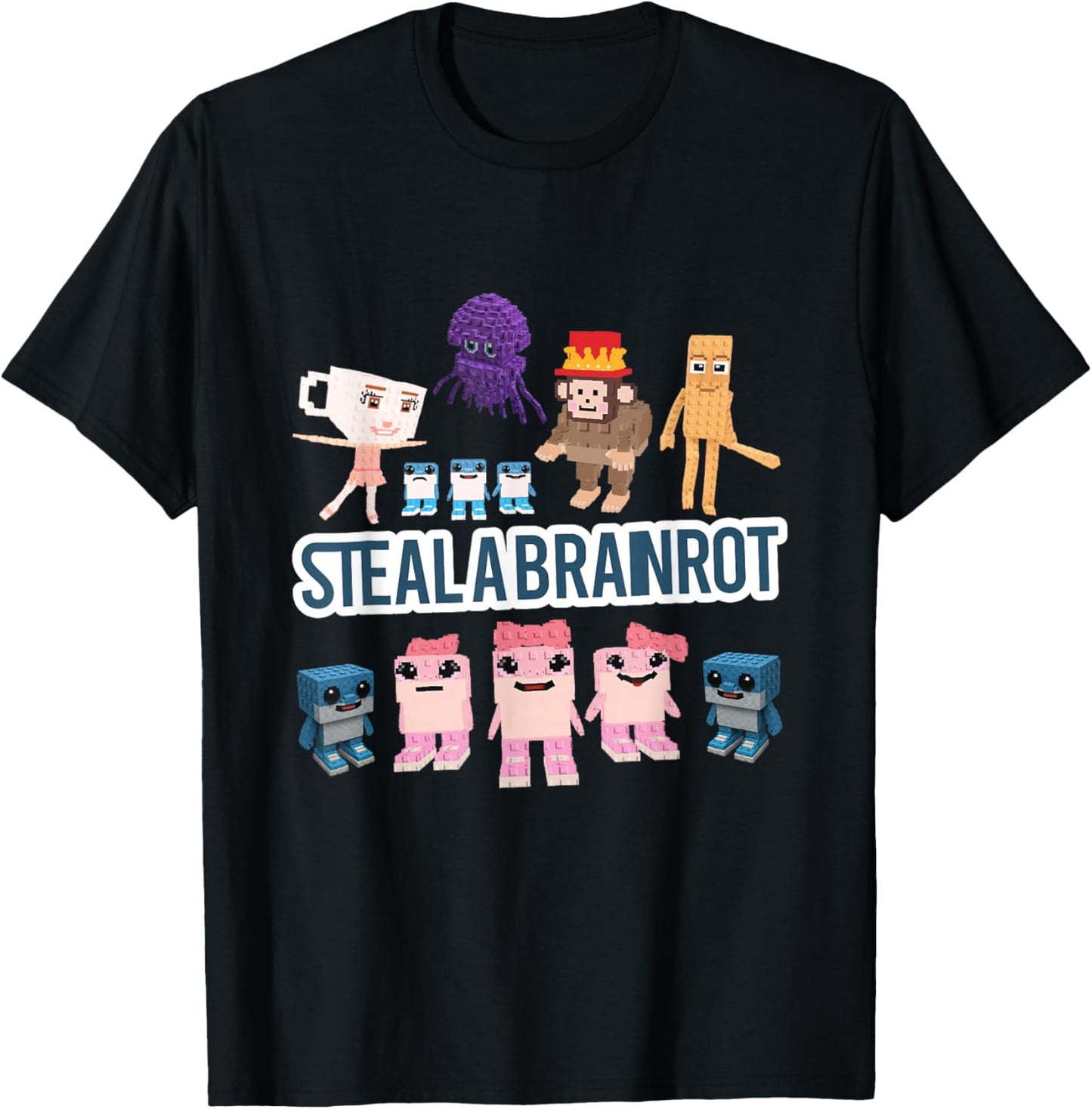 Steal a Brain Rot Shirt Funny Gamer Design T-Shirt - T-Shirt | Black