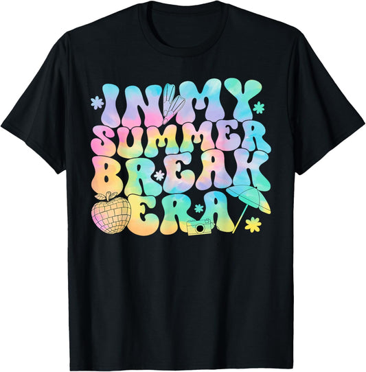 in My Summer Break Era Groovy Boy Girl Student Teacher T-Shirt - T-Shirt | Black