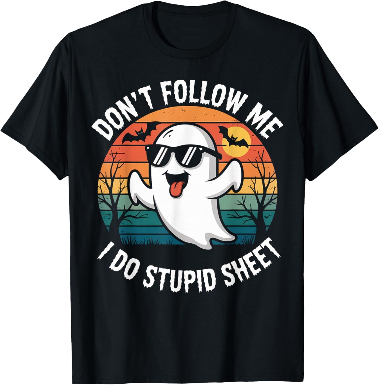 Ghost Retro Halloween Costume Men Women T-Shirt - T-Shirt | Black