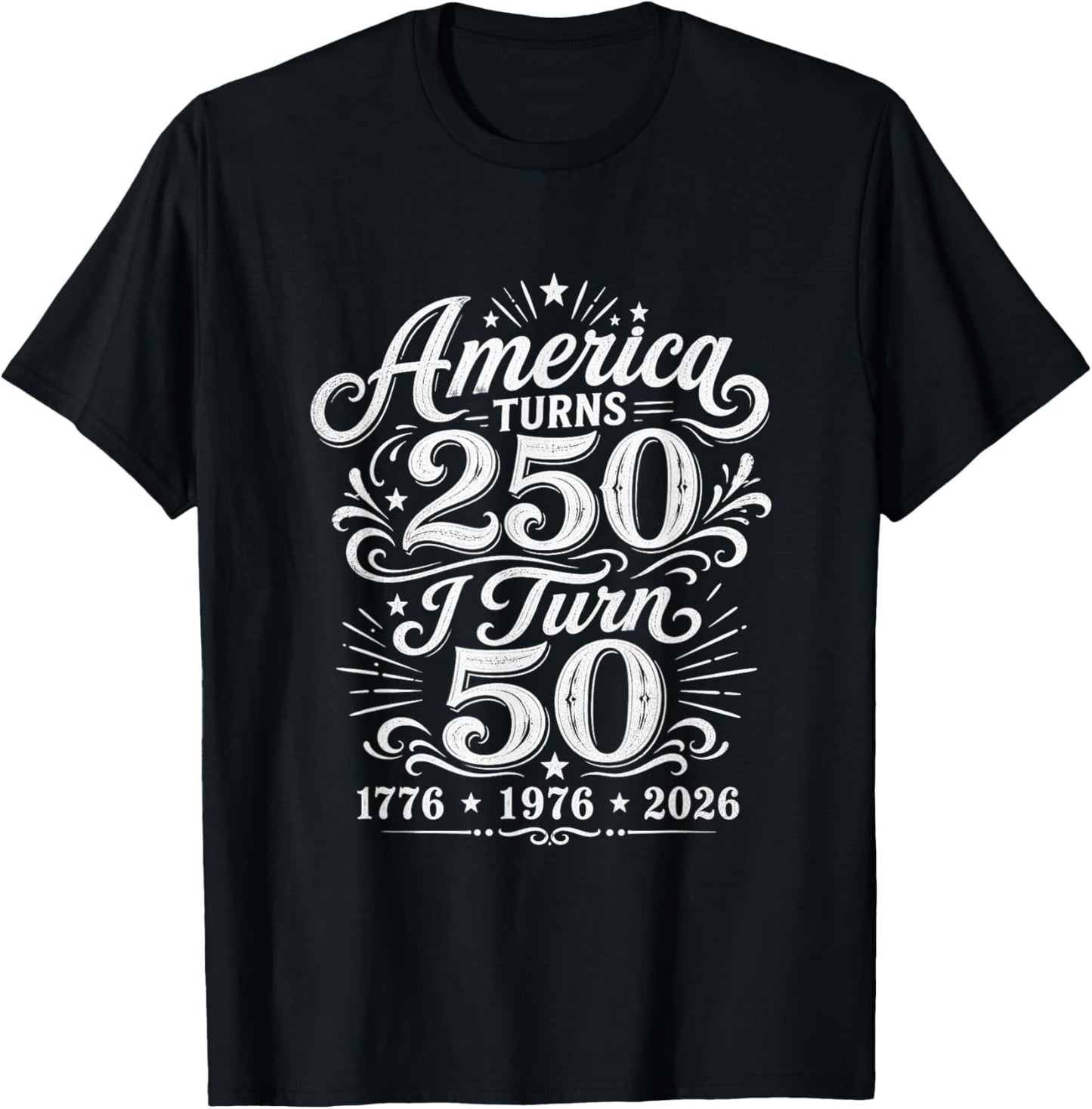 America Turns 250 2026 USA Anniversary Vintage T-Shirt - T-Shirt | Black