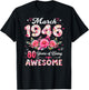 Back - 80 Years - March 1946 - Floral Pattern - 80th Birthday T-Shirt - T-Shirt | Black
