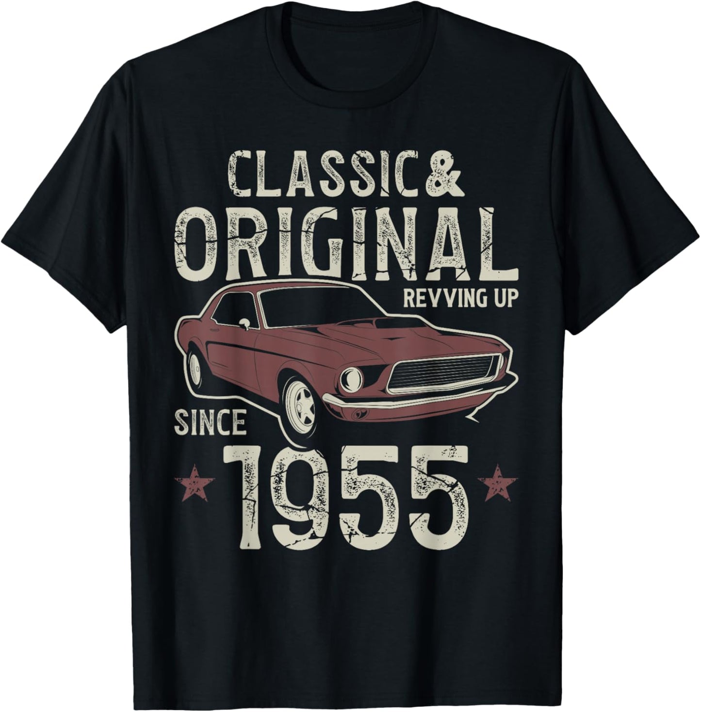 70th Birthday Born 1955 Classic Car T-Shirt - T-Shirt | Black