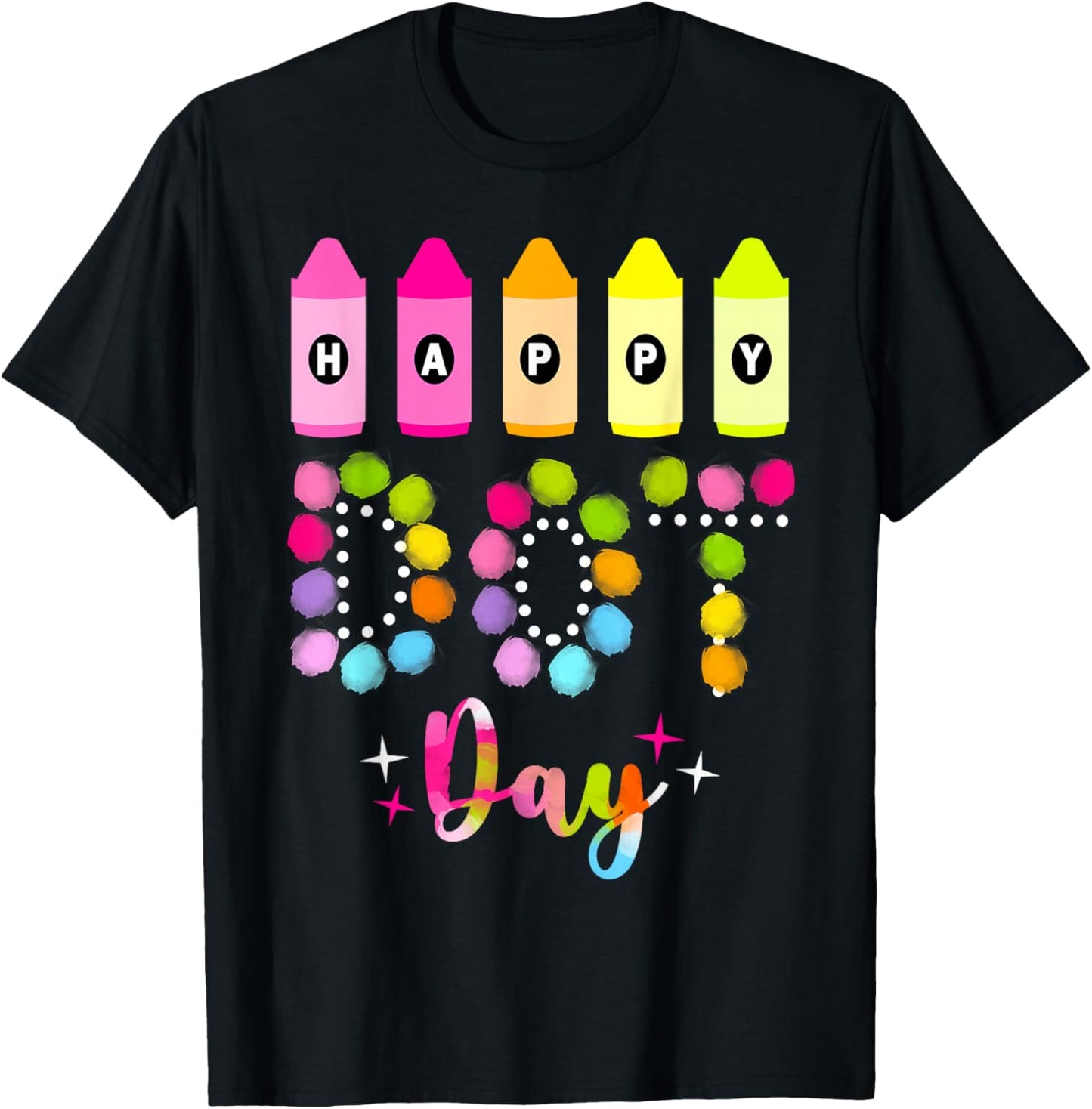 Happy Dot Day 2025 Teacher Kids Girls Colorful Polka Dot Day T-Shirt - T-Shirt | Black