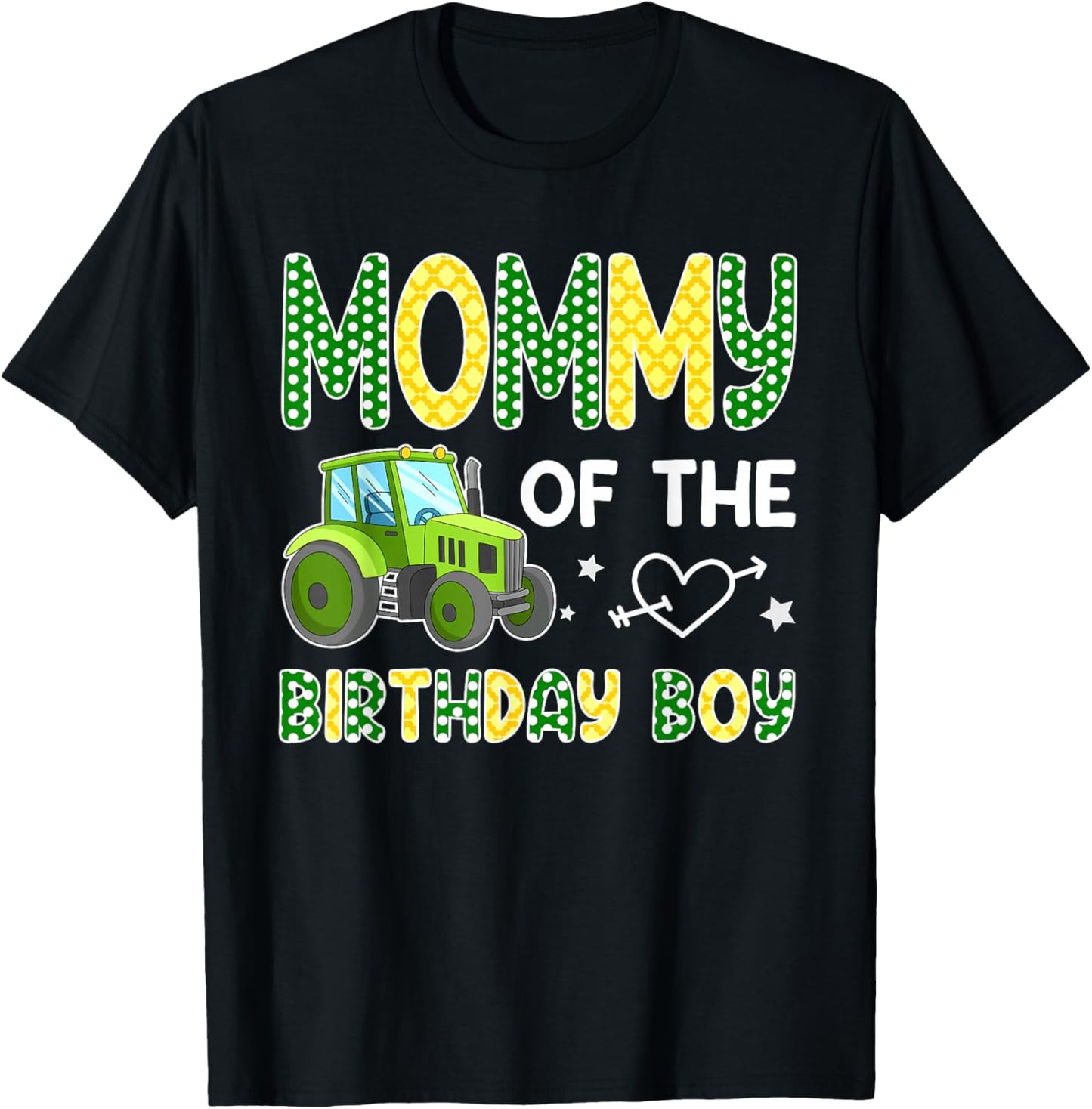 Mommy of The Birthday Boy Family Tractors Farm Trucks T-Shirt - T-Shirt | Black