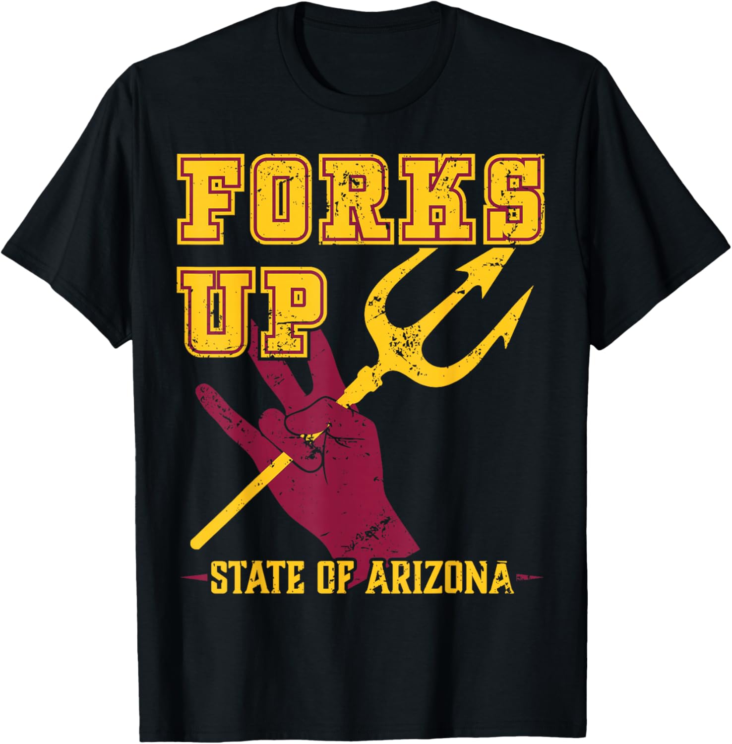 Forks Up - State of Arizona Design University T-Shirt - T-Shirt | Black
