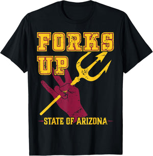 Forks Up - State of Arizona Design University T-Shirt - T-Shirt | Black