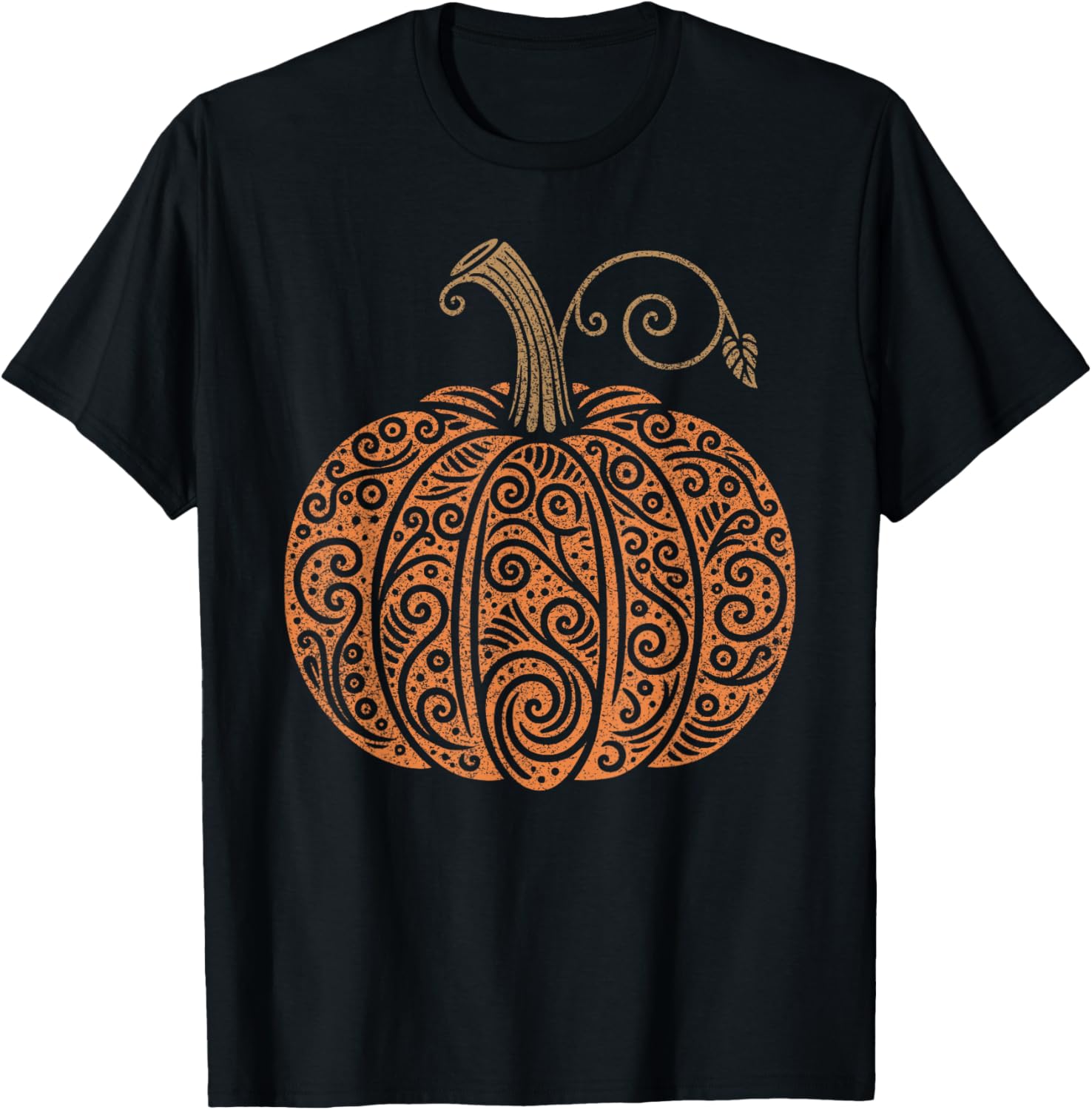 Vintage Pumpkin Women's Autumn Fall Thanksgiving Halloween T-Shirt - T-Shirt | Black