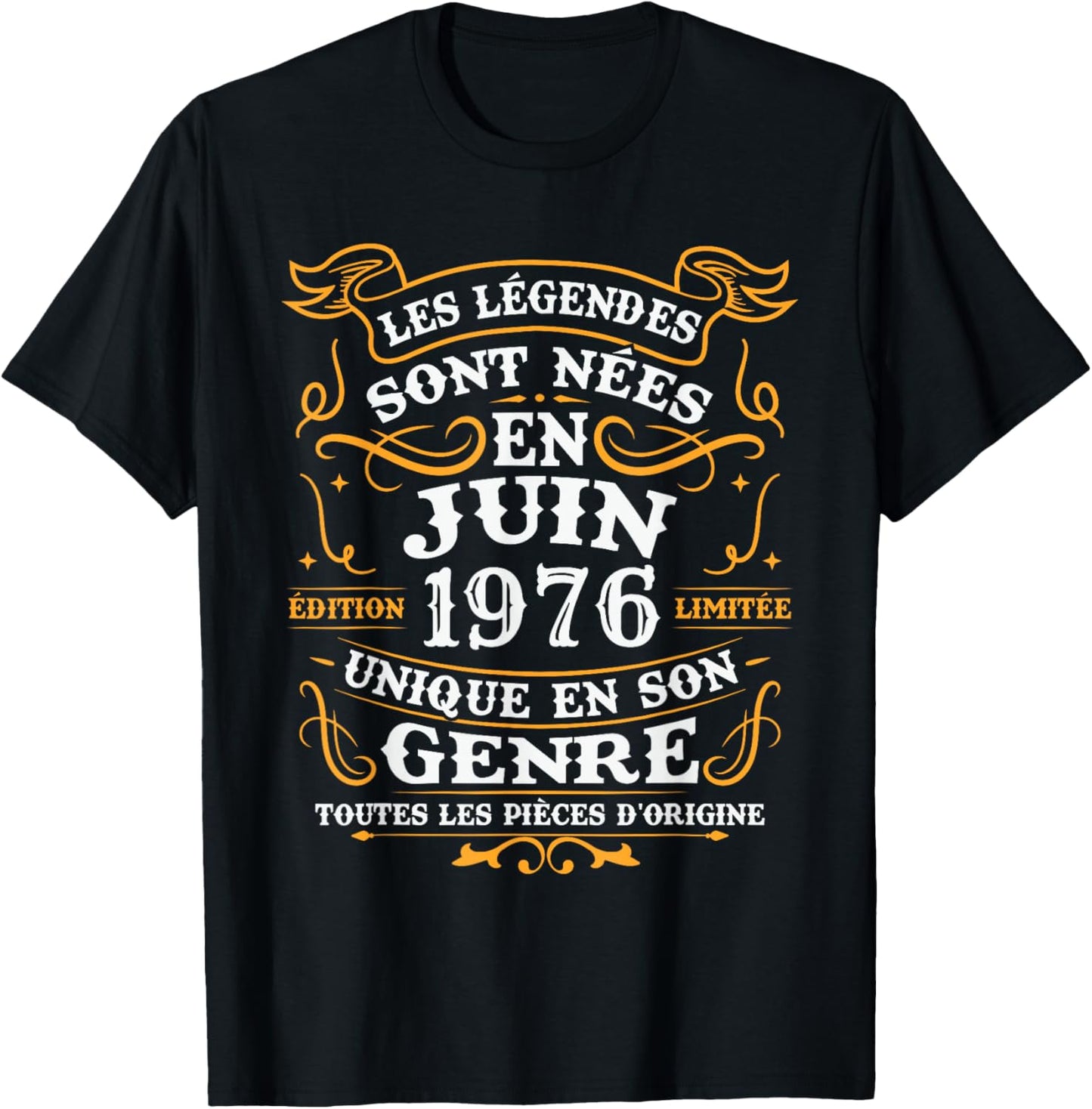 Vintage Cadeau d'anniversaire 50 Ans Nés en Juin 1976 T-Shirt - T-Shirt | Black