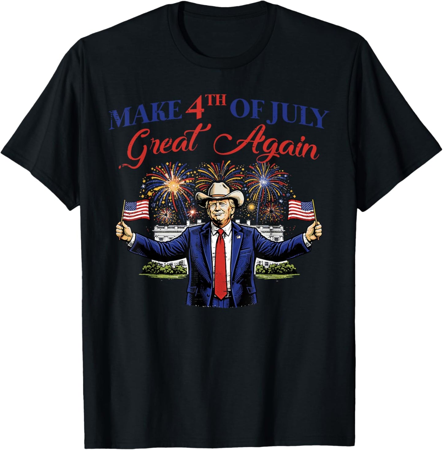 Funny 4th of July Fireworks 4th American Men Women Kids T-Shirt - T-Shirt | Black