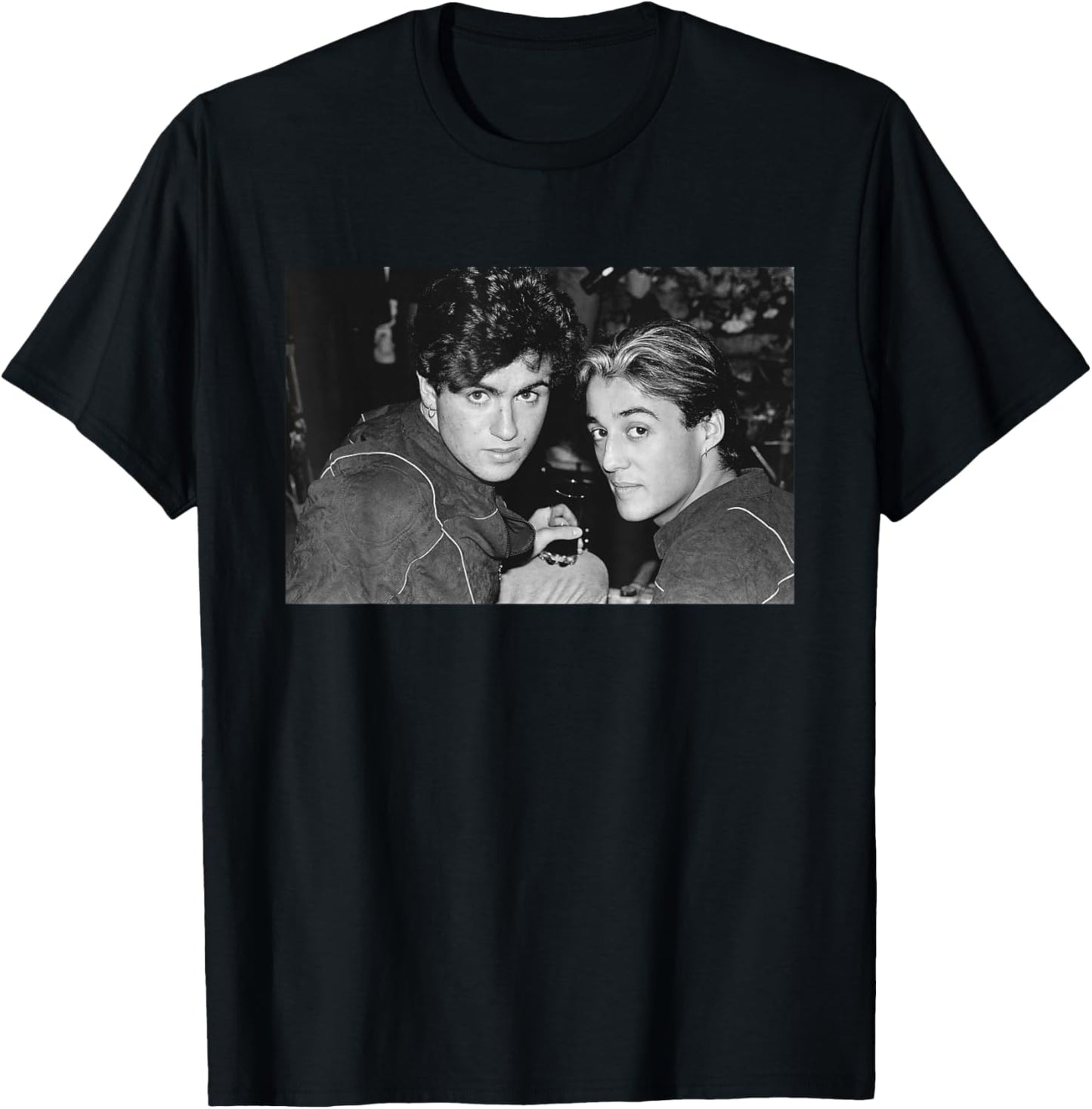 Wham! Club Fantastic Tour George Michael Andrew Ridgeley T-Shirt - T-Shirt | Black
