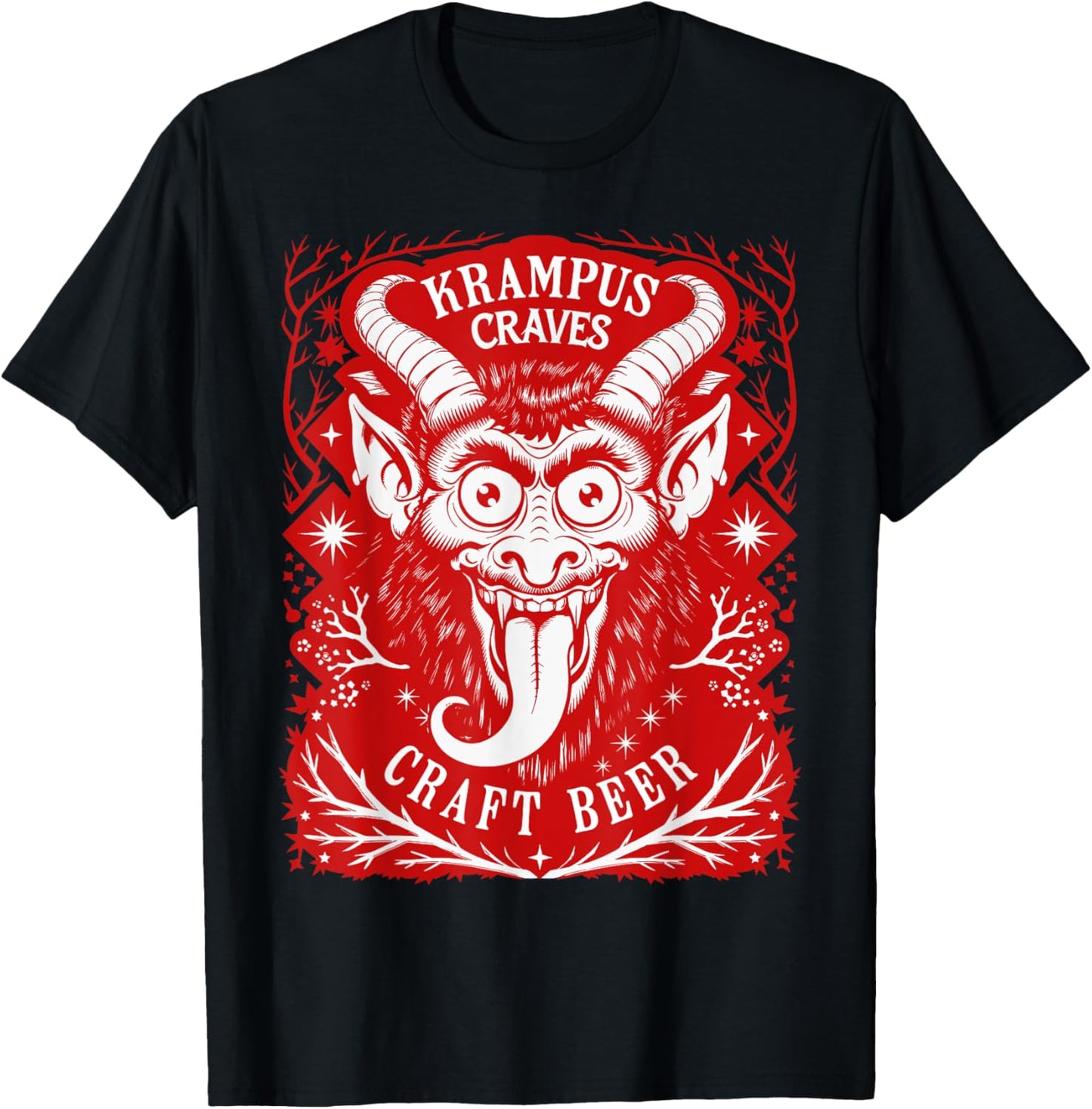 Funny Craft Beer German Krampus Folklore Krampus Craves Beer T-Shirt - T-Shirt | Black