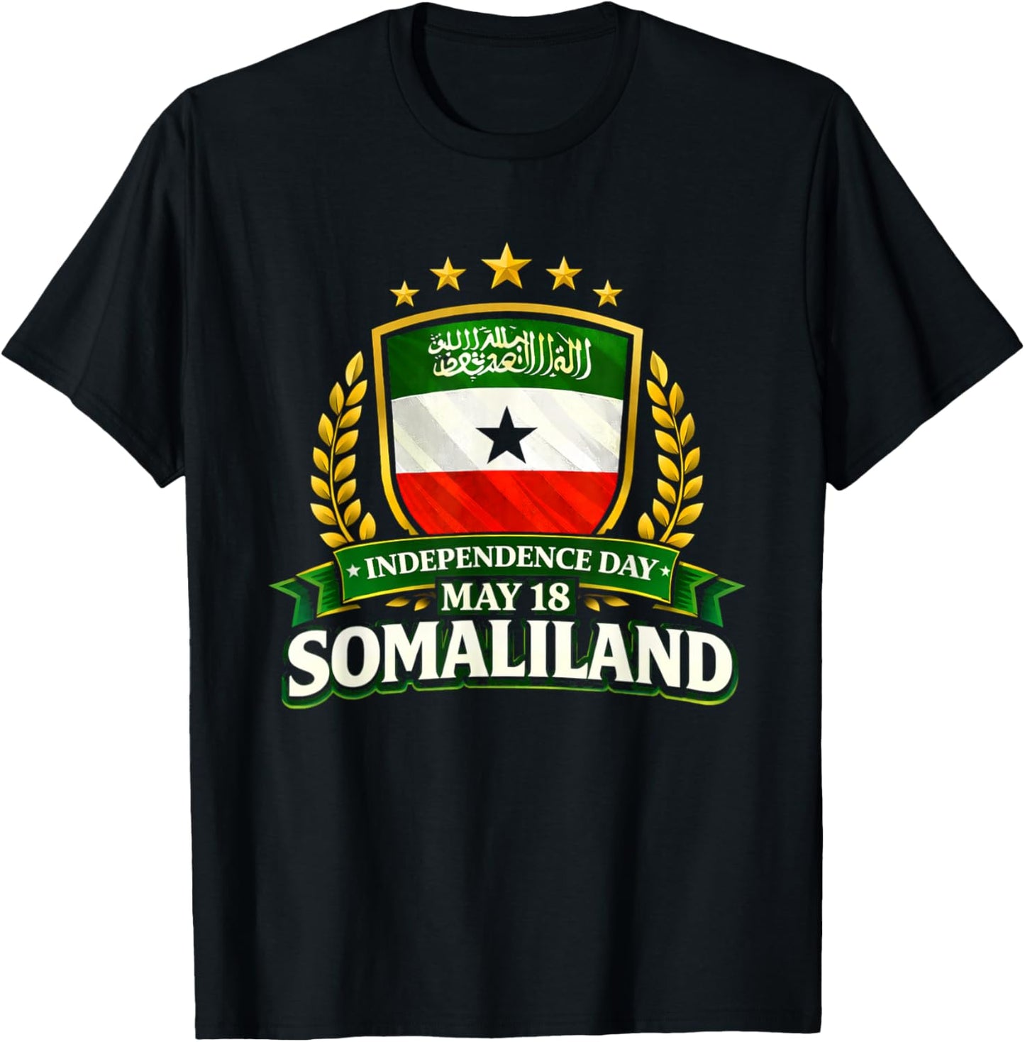 Somaliland Independence Day May 18 Flag Design T-Shirt - T-Shirt | Black