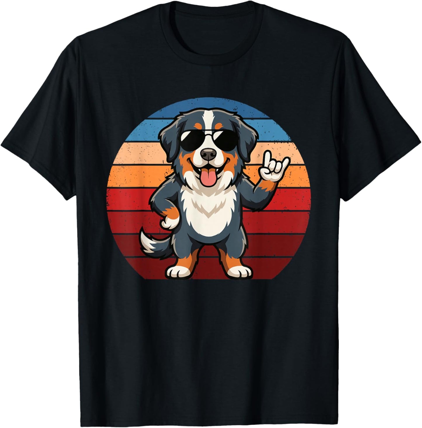 Retro Bernese Mountain Dog Mom Funny Bernese Mountain Dog T-Shirt - T-Shirt | Black