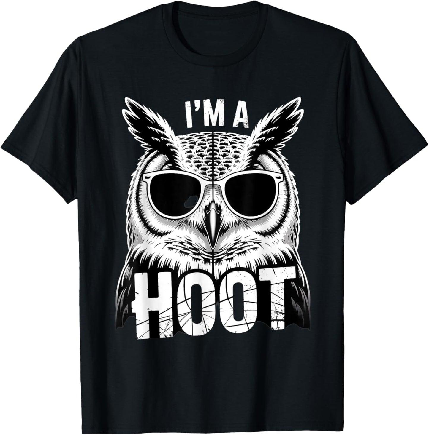 Retro I'm A Hoot Owl Bird Lover Funny Sarcastic Jokes T-Shirt - T-Shirt | Black