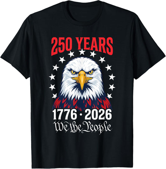 250th America We The People Patriotic 250 Anniversary USA T-Shirt - T-Shirt | Black