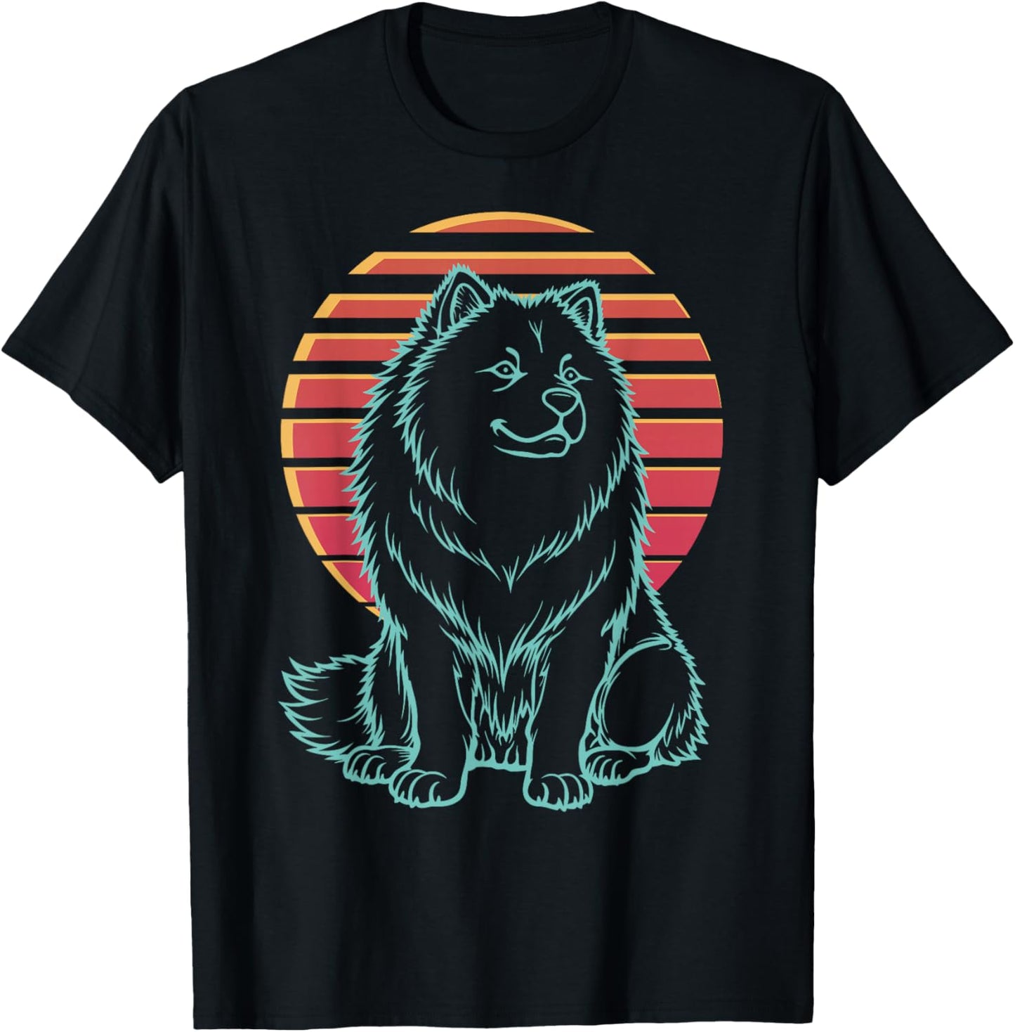 Chow Chow Lover Dog Owner Retro Synthwave 80s T-Shirt - T-Shirt | Black