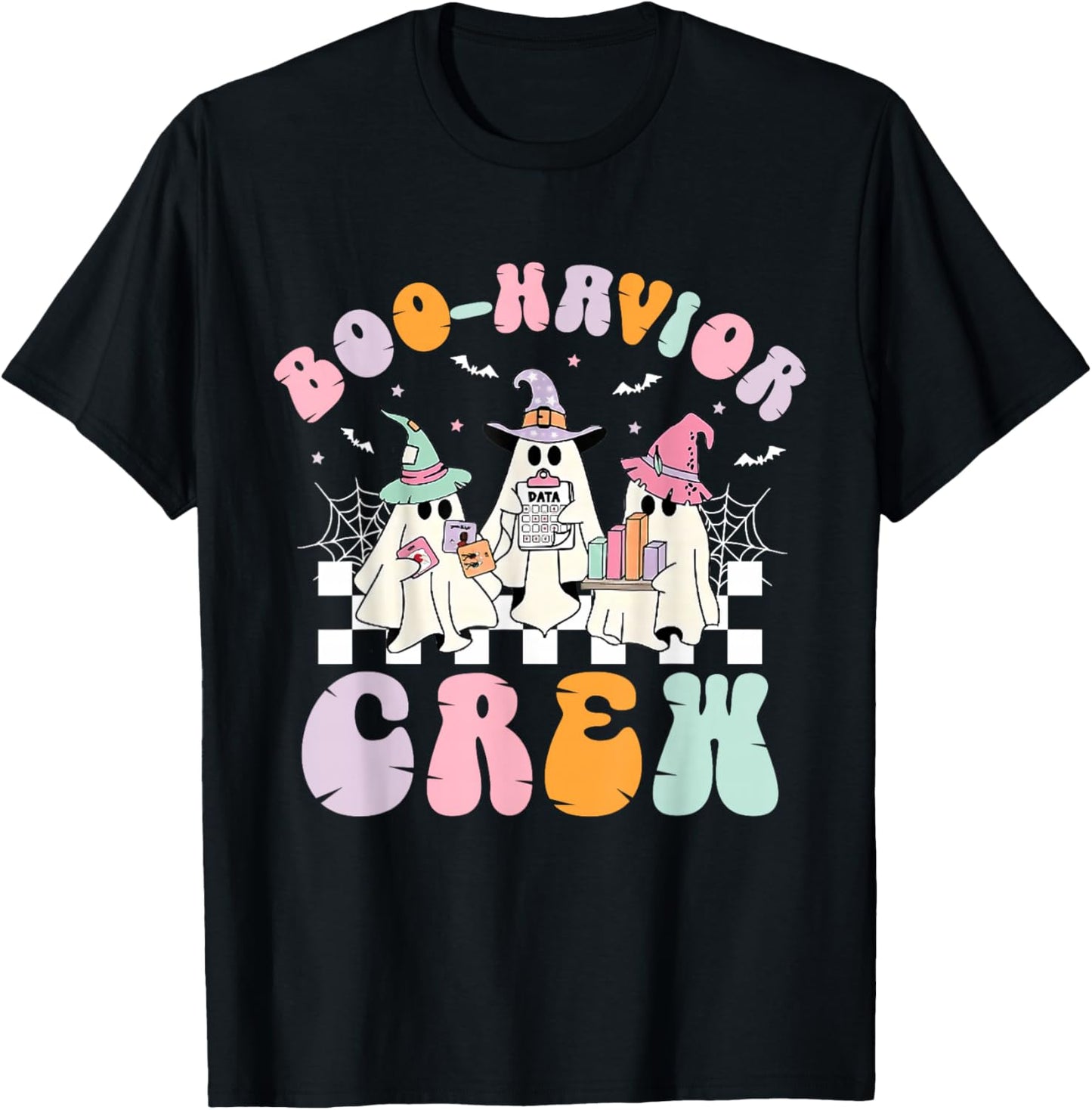 Retro Boo-Havior Crew Behavior Analyst Halloween RBT T-Shirt - T-Shirt | Black