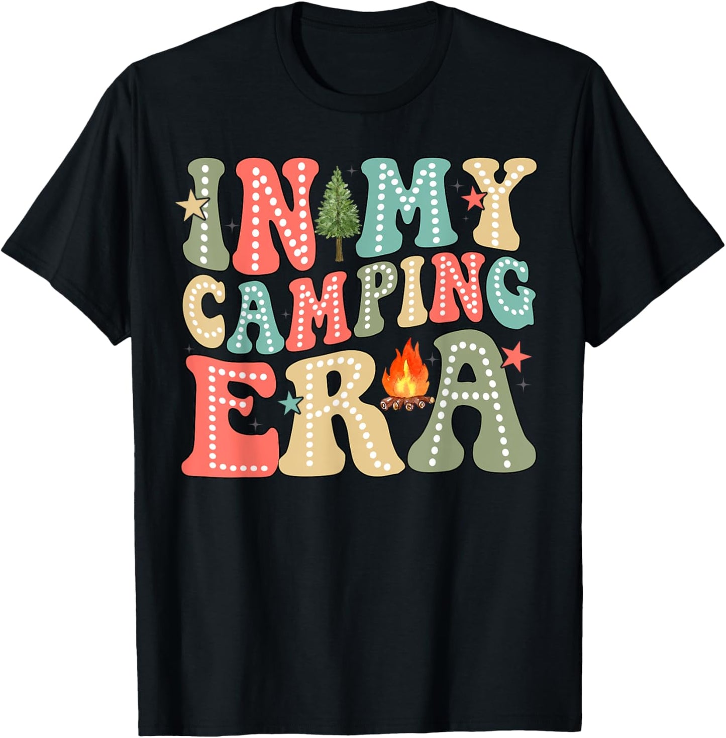 In My Camping Era Cute Camping Lovers T-Shirt - T-Shirt | Black