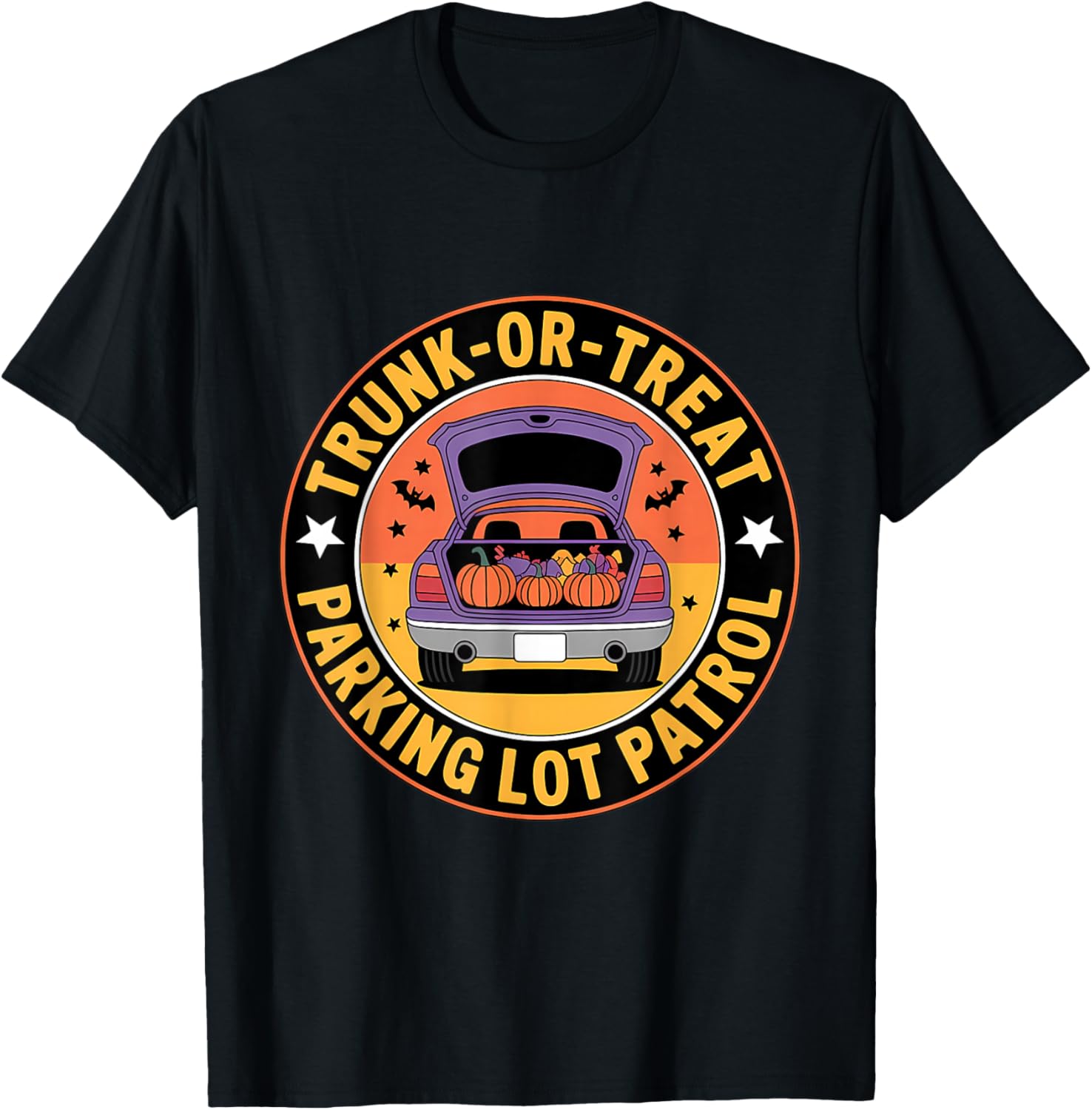 Trunk or Treat Parking Lot Patrol Squad Halloween T-Shirt - T-Shirt | Black