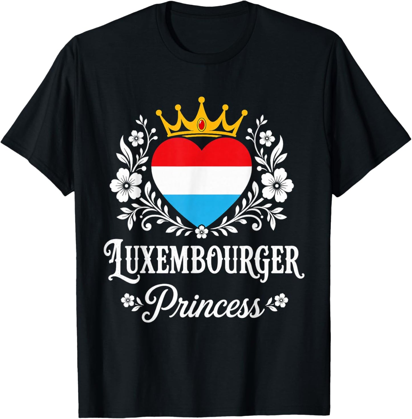 Luxembourger Princess Luxembourg Flag Luxembourger Girl T-Shirt - T-Shirt | Black