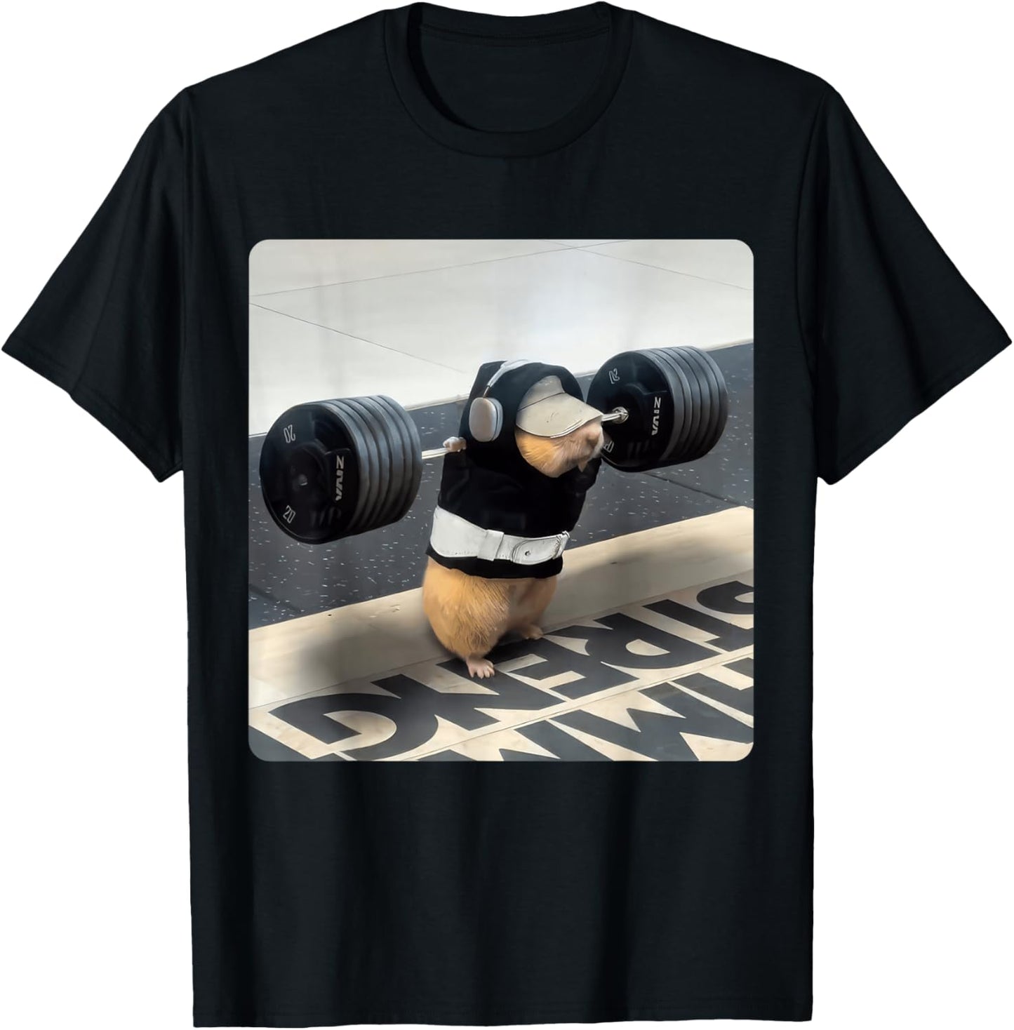 Hamster Gym Squad Funny Cute Rat Weight Lifting Leg Day T-Shirt - T-Shirt | Black