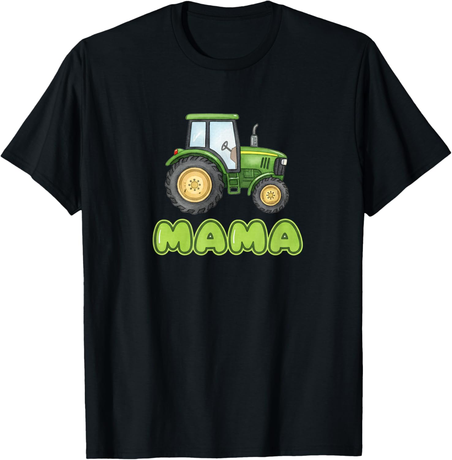 Heavy Machinery Tractor Mama Illustration T-Shirt - T-Shirt | Black
