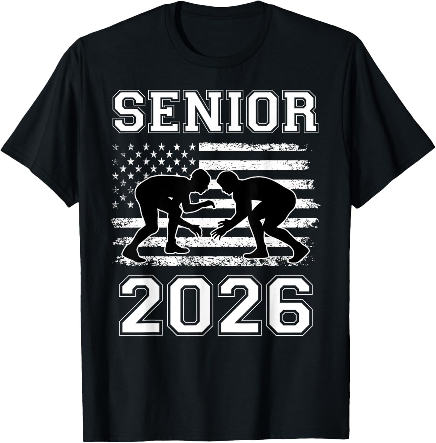 Class Of 2026 Senior Wrestling High School Wrestler T-Shirt - T-Shirt | Black