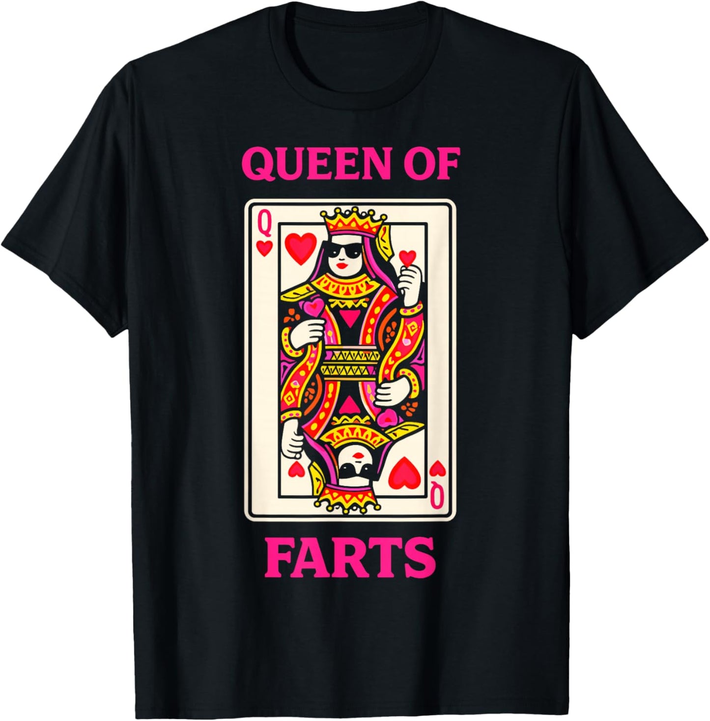 Queen of Farts Funny Poker Playing Cards Humour T-Shirt - T-Shirt | Black