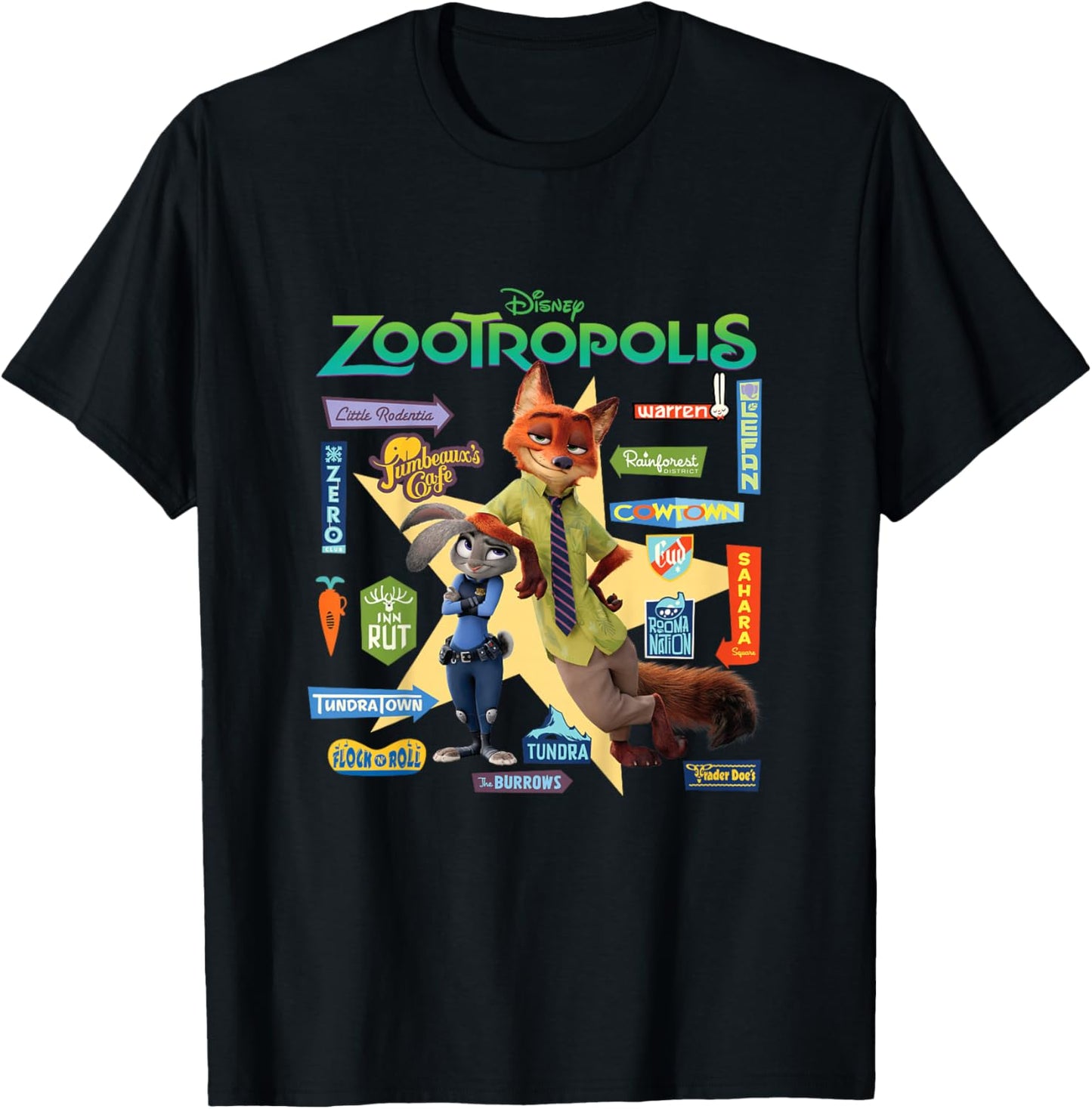 Zoomania Signs T-Shirt - T-Shirt | Black