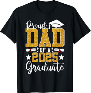 Proud Dad Of A 2025 Graduate Dad Graduation 2025 Senior T-Shirt - T-Shirt | Black