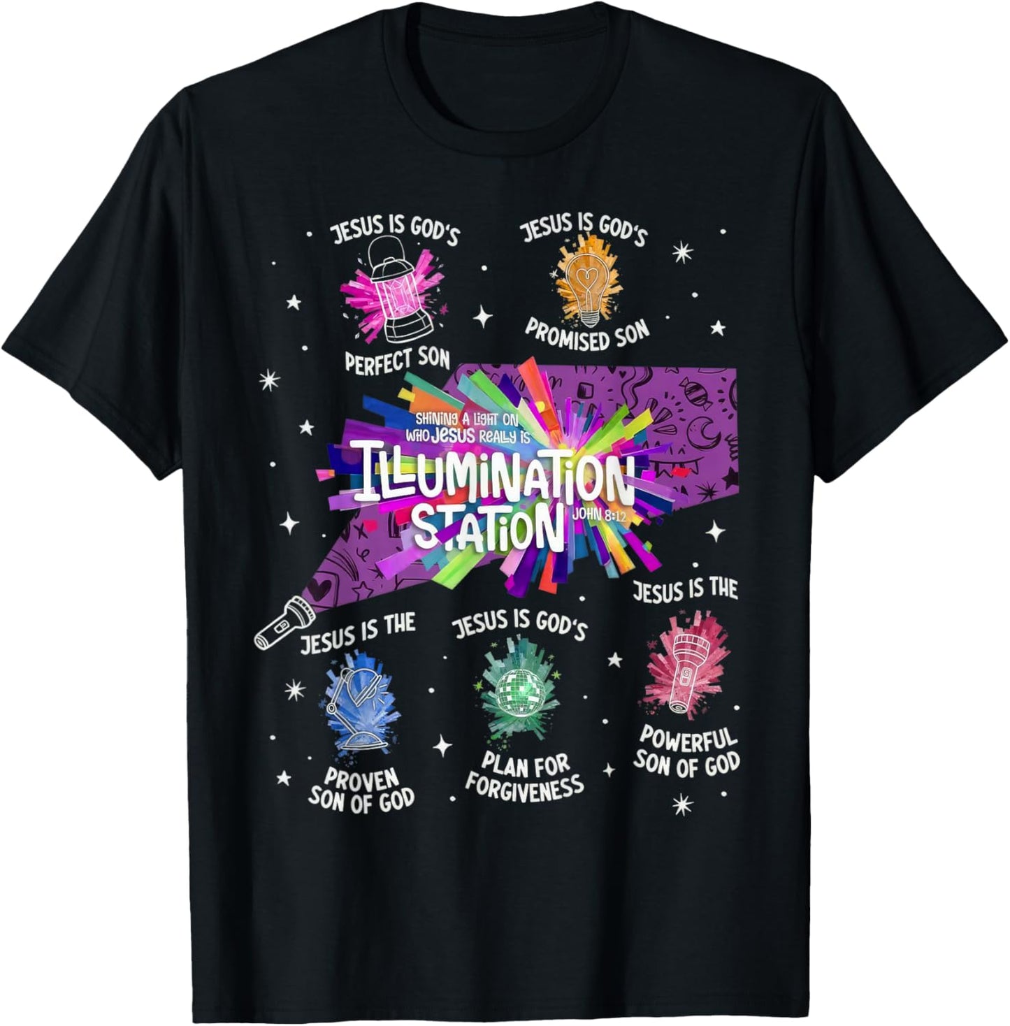 Illumination Station VBS 2026 Bible Jesus Christian Lights T-Shirt - T-Shirt | Black