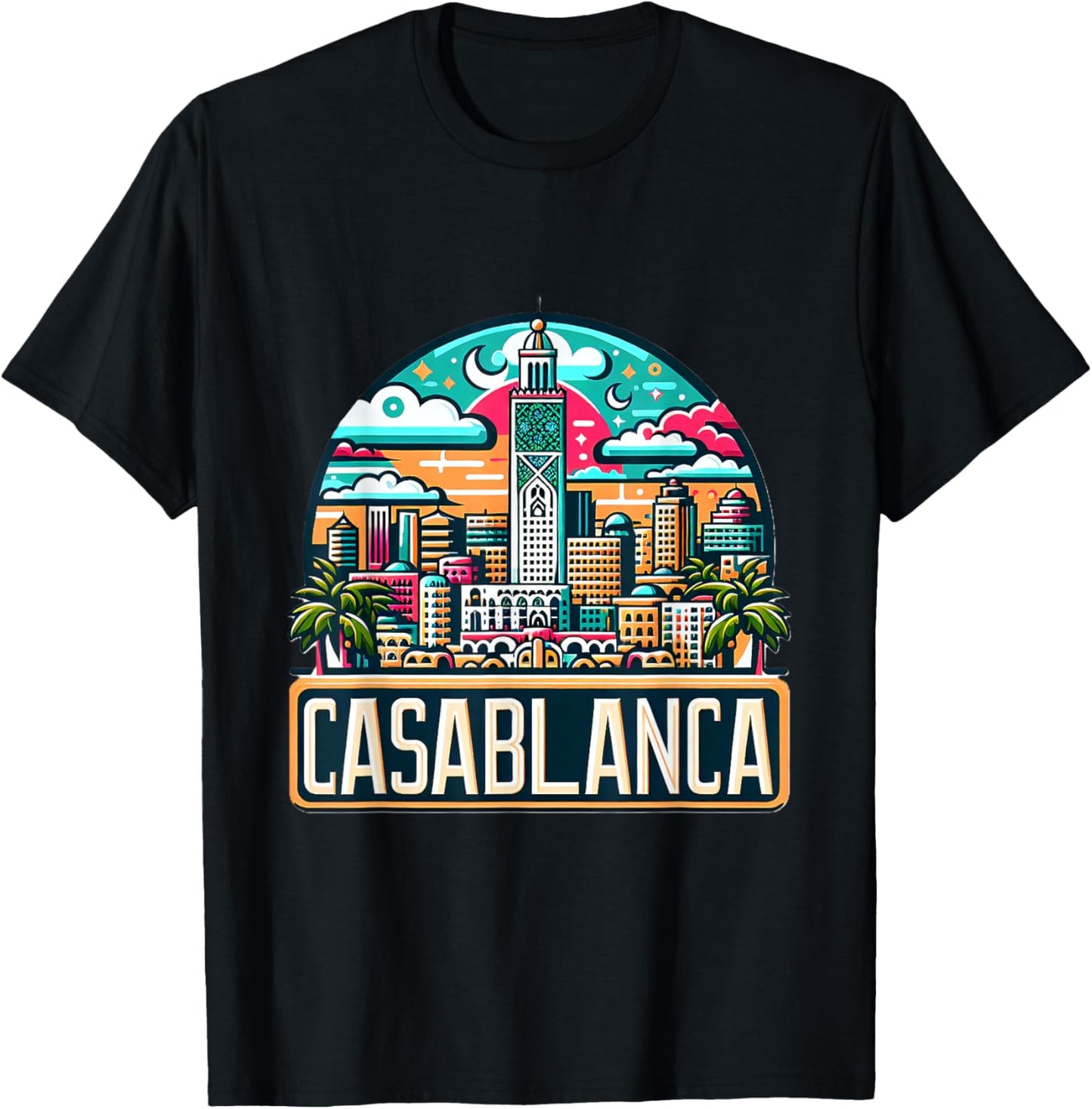 Morocco Casablanca Skyline Moroccan Costume T-Shirt - T-Shirt | Black