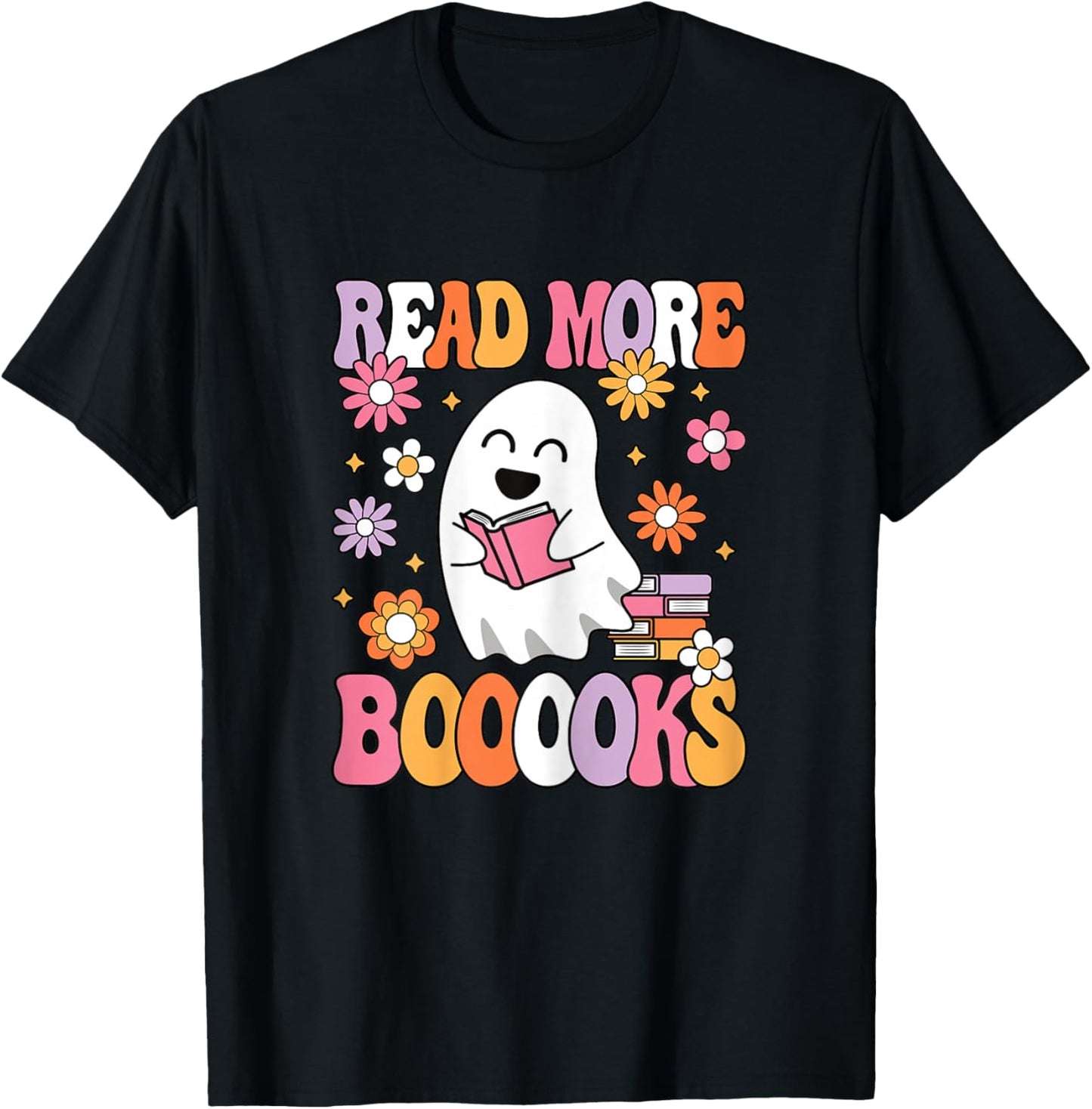 Read More Books Groovy Funny Halloween Teacher Women T-Shirt - T-Shirt | Black