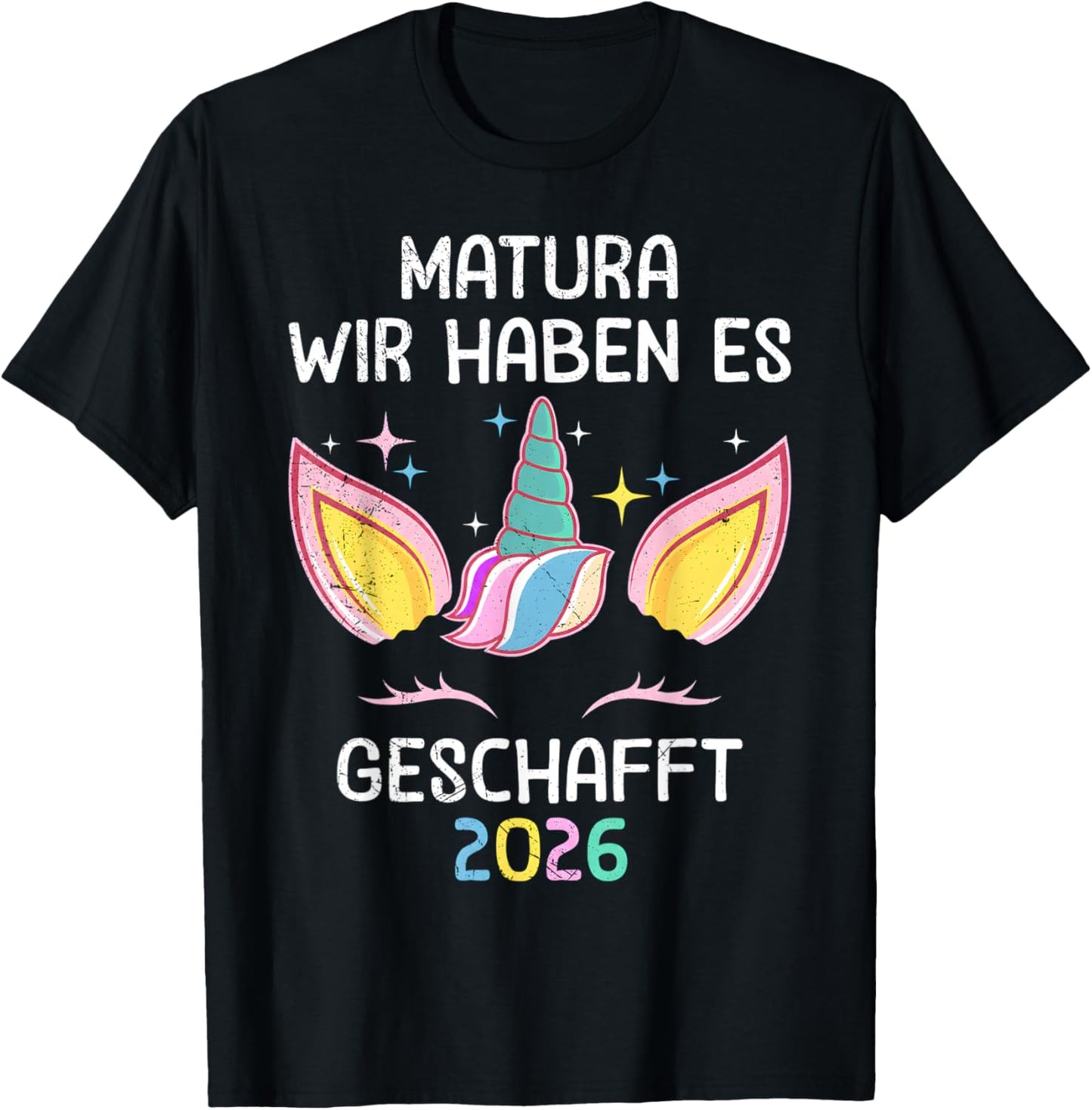 MATURA GESCHAFFT 2026 Maturantin Lustiges Mädchen T-Shirt - T-Shirt | Black
