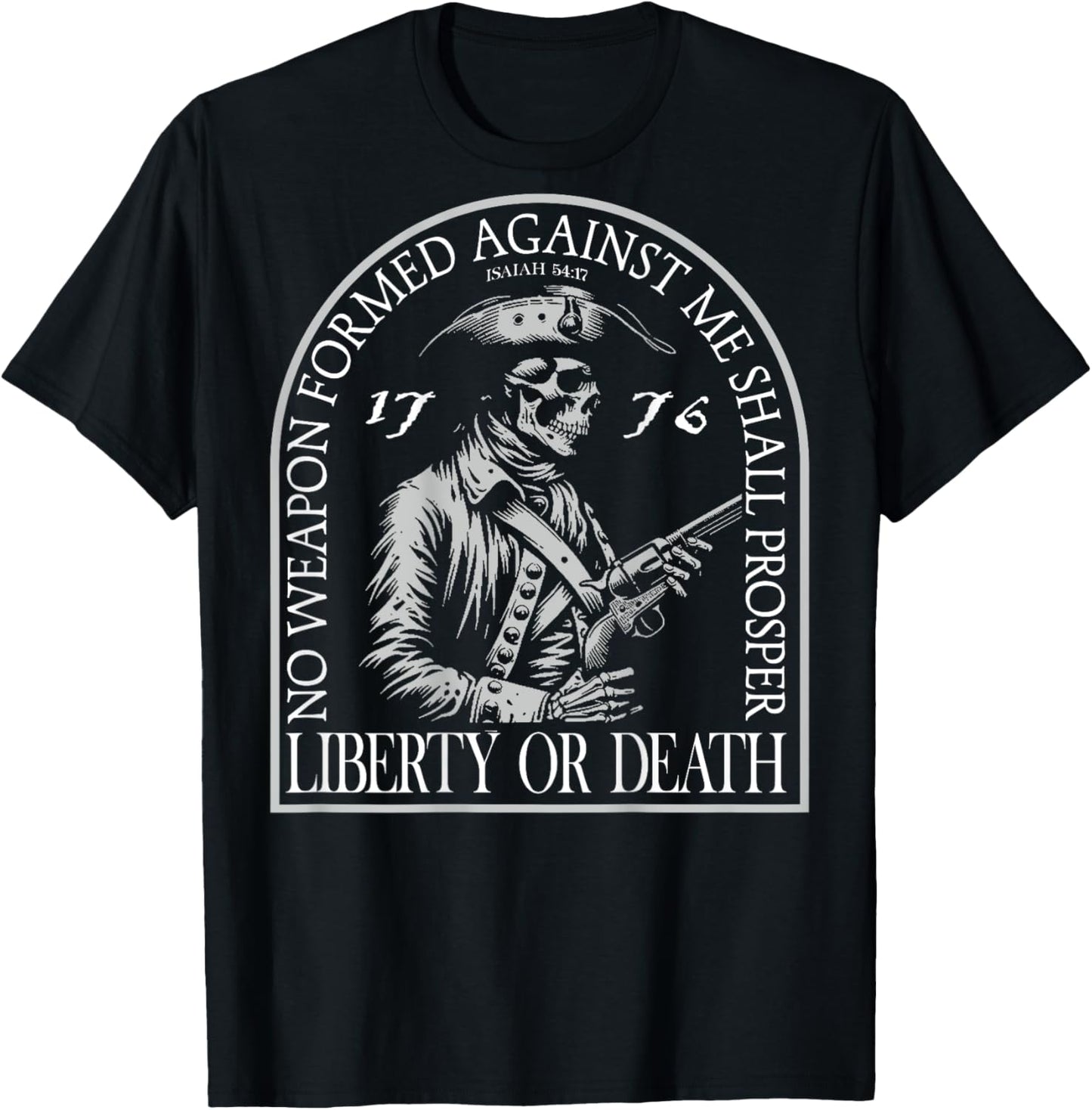No Weapon Formed Against Me Shall Prosper (on back) T-Shirt - T-Shirt | Black