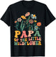 Papa Of The Little Wildflower Birthday Party Baby Shower T-Shirt - T-Shirt | Black