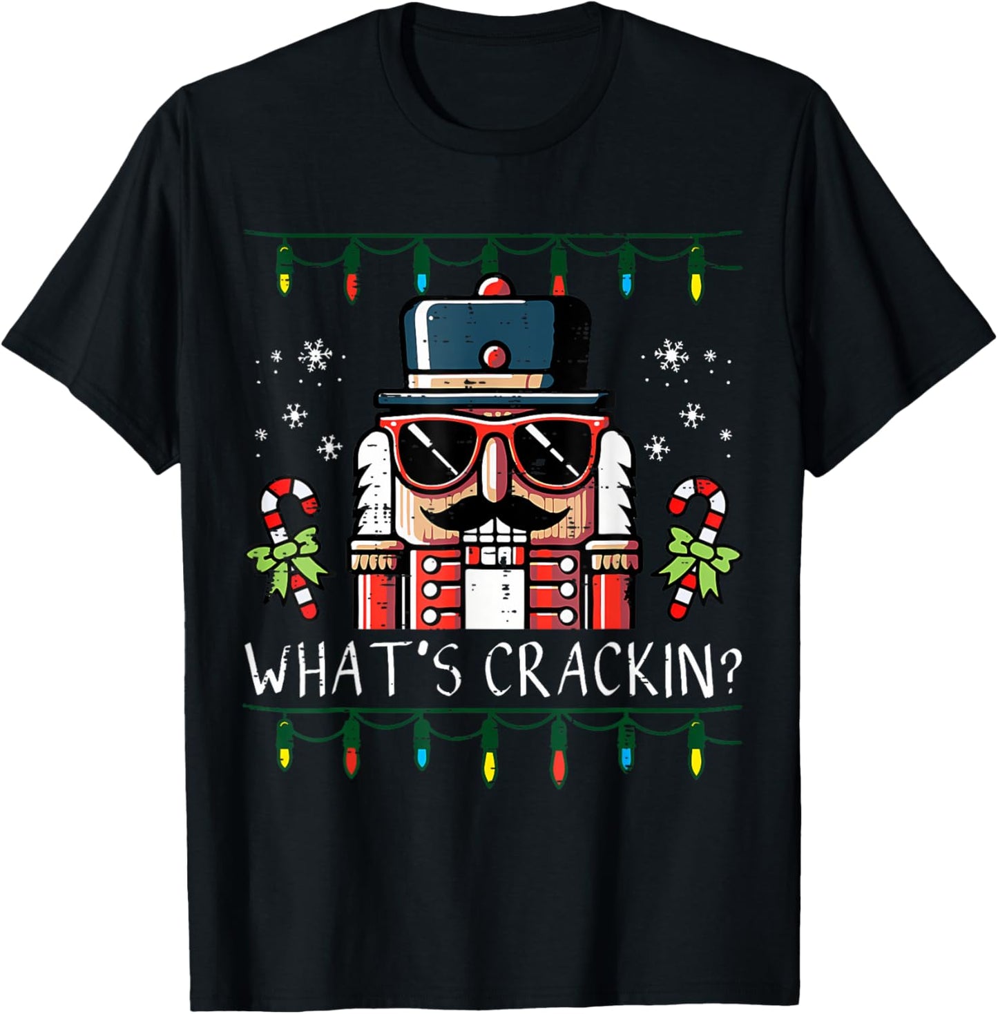 Christmas Nutcracker What's Crackin Men Women Kids T-Shirt - T-Shirt | Black
