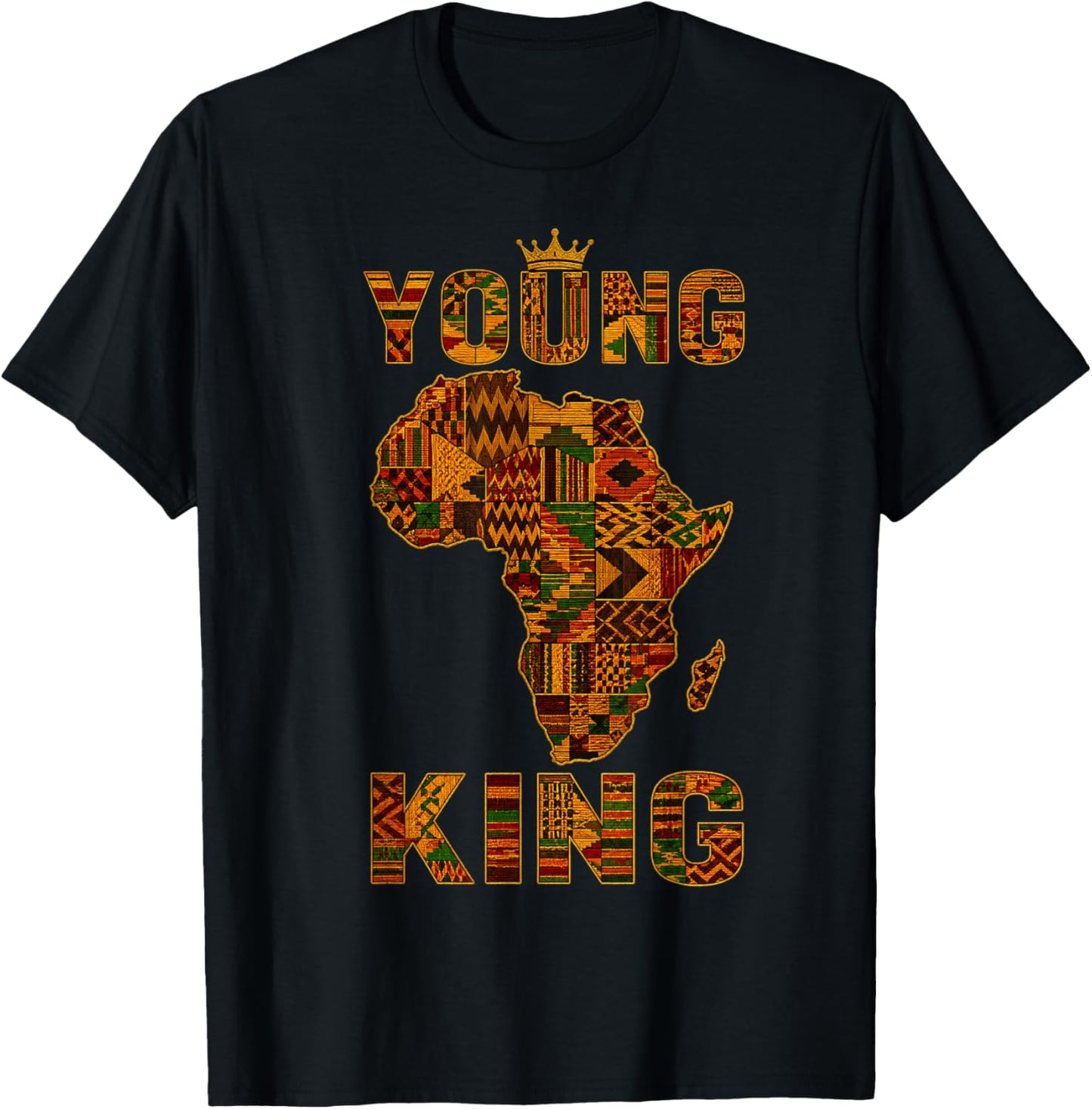 African King Art for Boys Toddlers Kente Cloth African Print T-Shirt - T-Shirt | Black