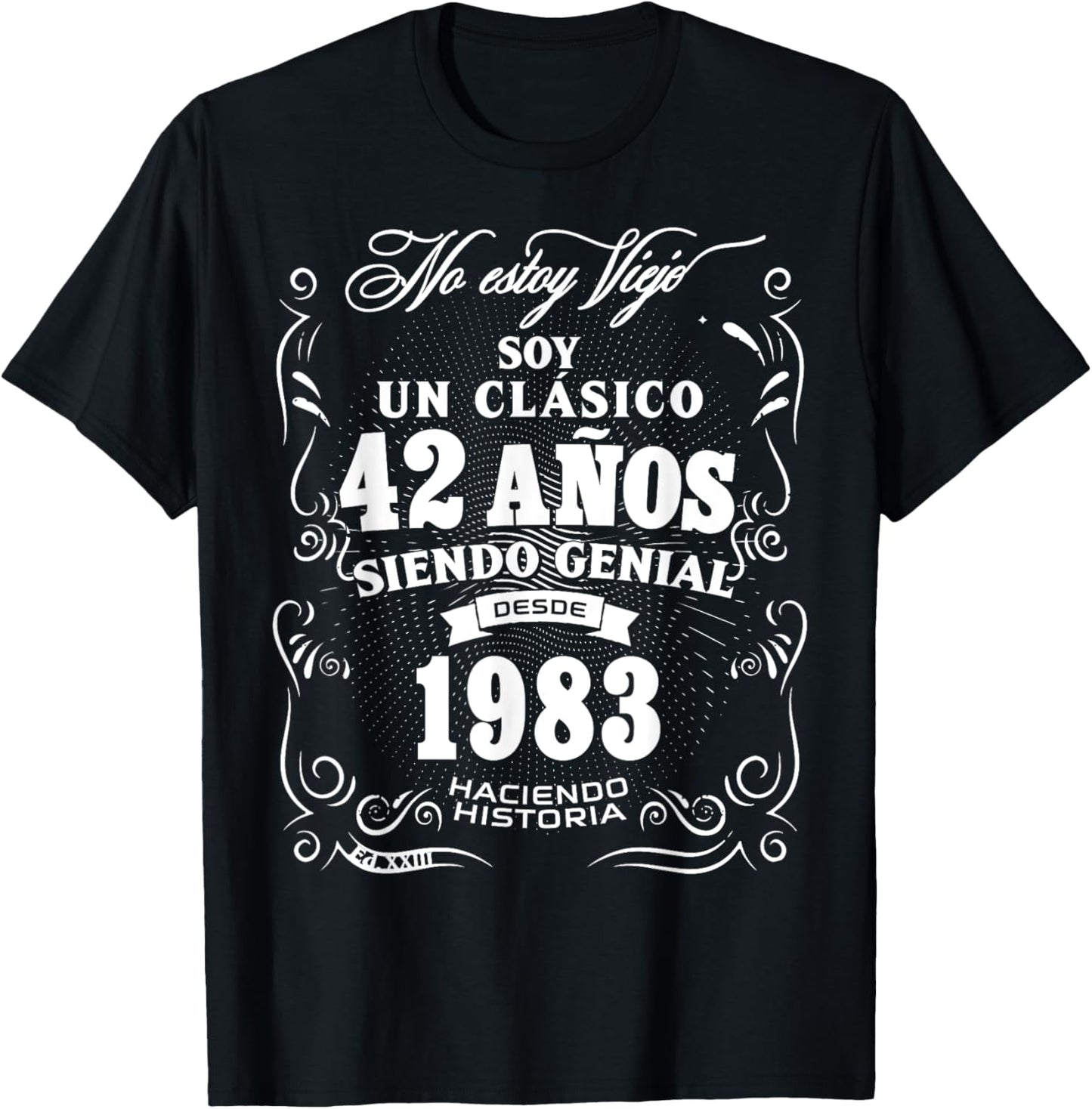 Vintage 42nd Birthday Men Funny 1983 42 Birthday Spanish T-Shirt - T-Shirt | Black