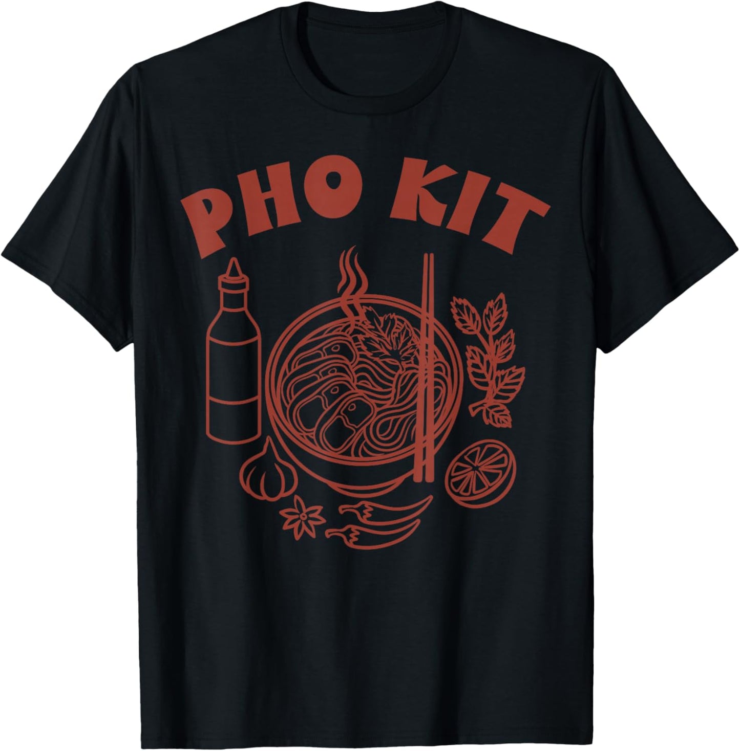 Pho Kit Vietnamese Funny Noodle Soup Asian Food Ramen Lover T-Shirt - T-Shirt | Black