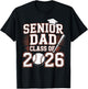 Senior Dad Class of 2026 Graduate Baseball 2026 Graduation T-Shirt - T-Shirt | Black
