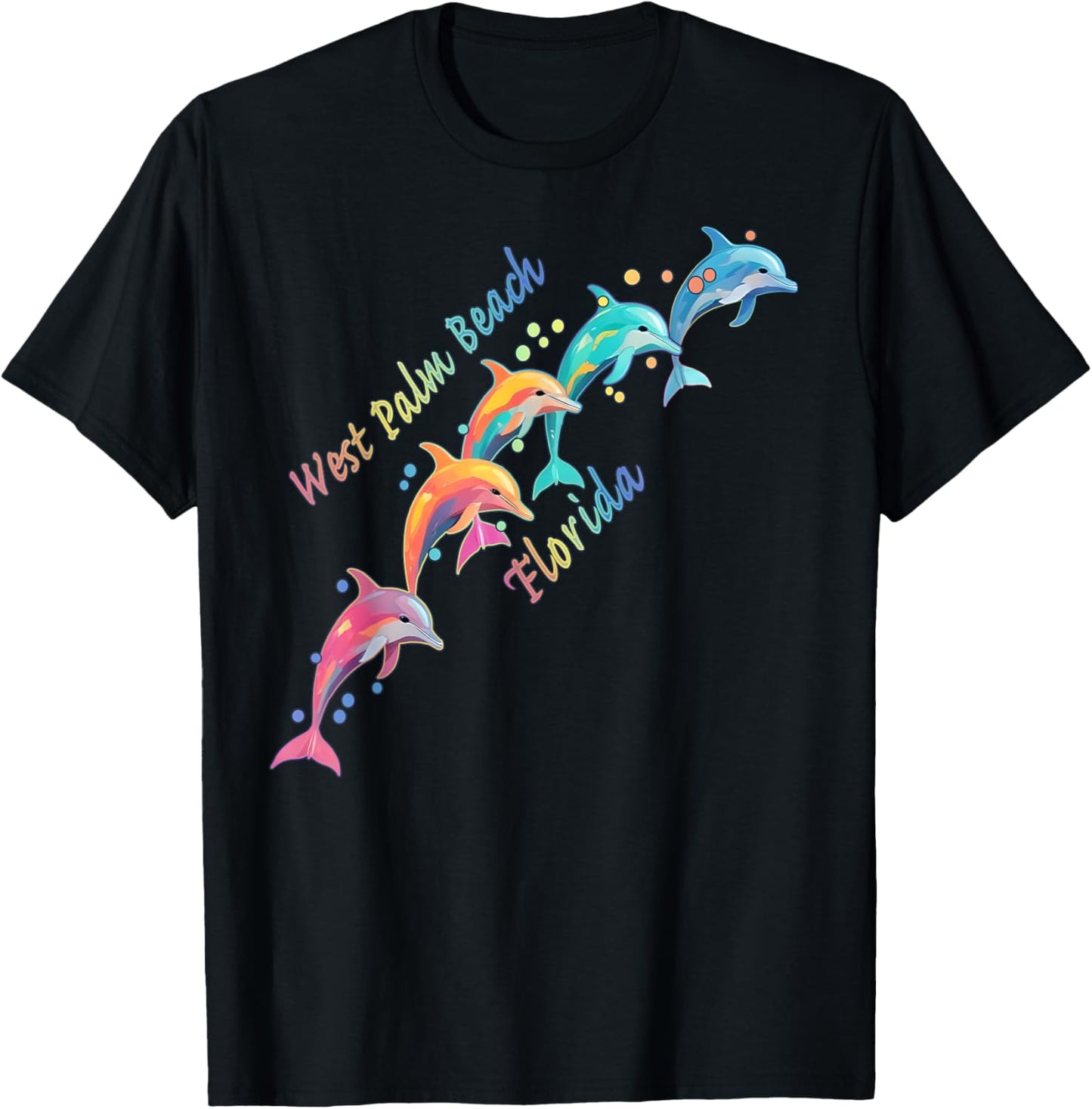 Dolphin Lover West Palm Beach FL Family Beach Vacation T-Shirt - T-Shirt | Black