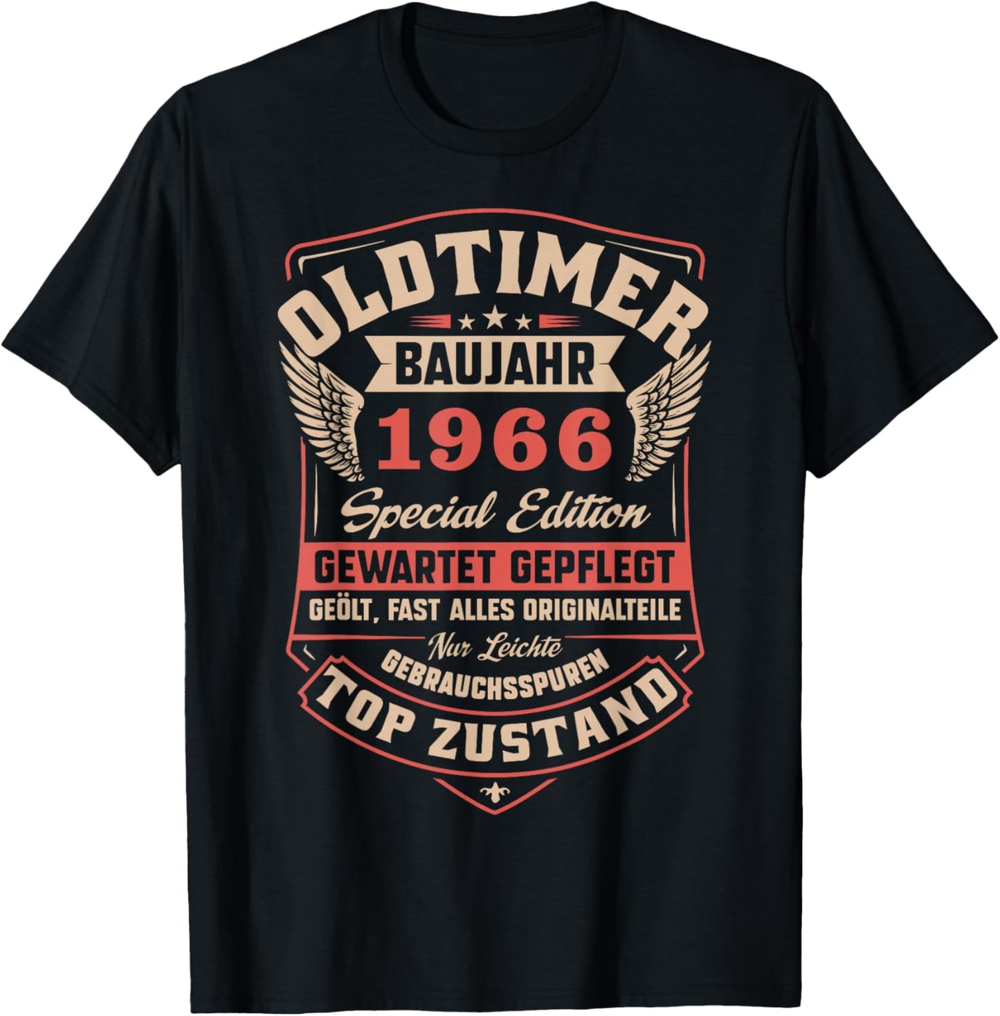 60. Geburtstag 60 Jahre 1966 Vintage Deko Lustig Geschenk T-Shirt - T-Shirt | Black