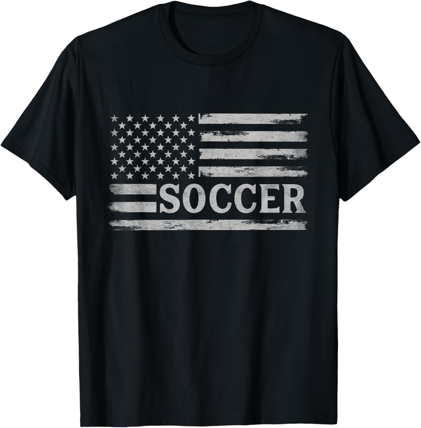 Soccer Vintage Grey Flag Coach Boy Youth T-Shirt - T-Shirt | Black