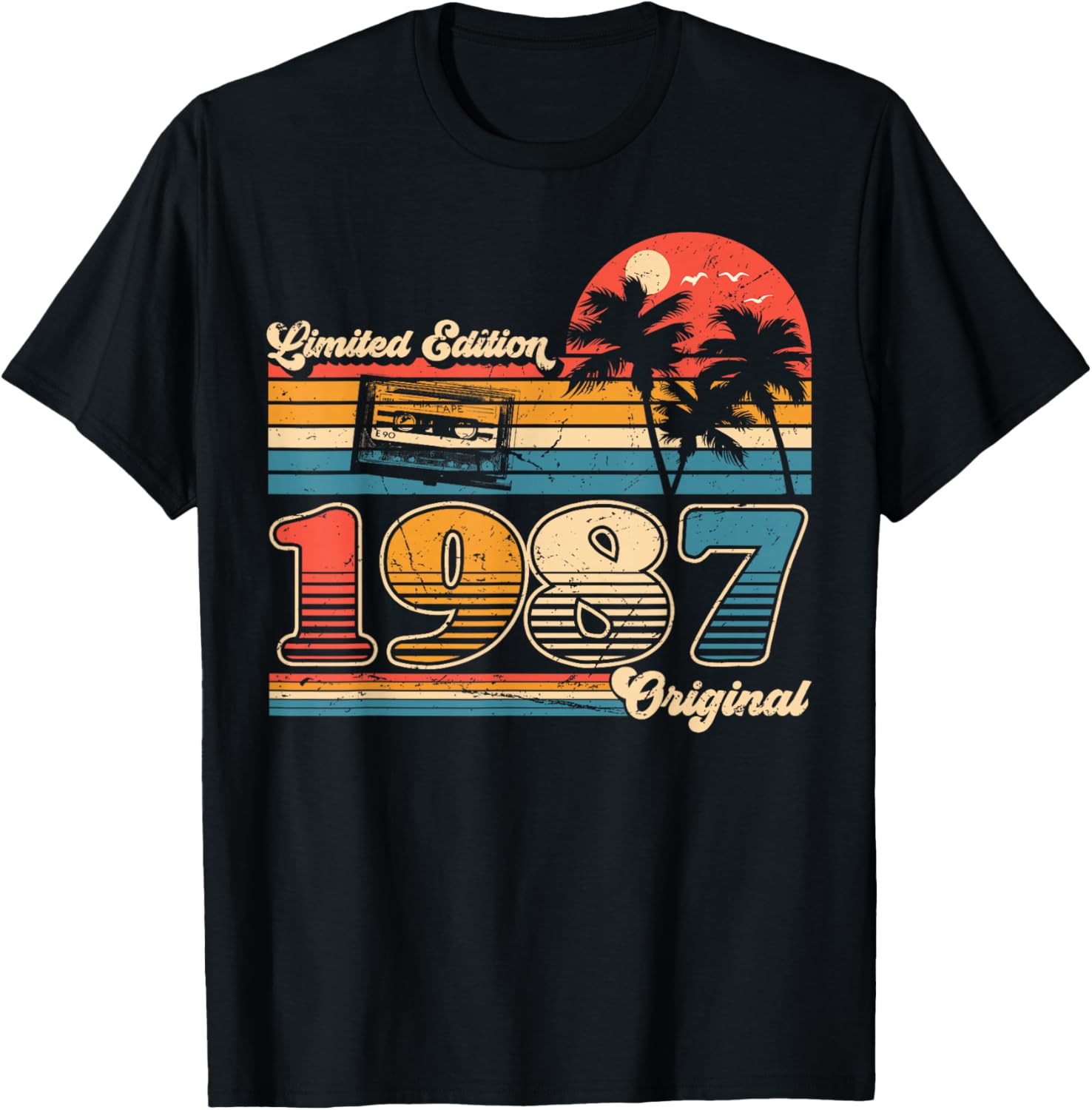 38th Birthday Retro Vintage 1987 Men Women T-Shirt - T-Shirt | Black