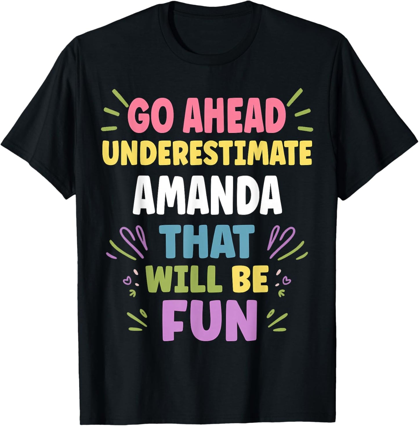 Amanda Personalized Women's Gift Custom Amanda T-Shirt - T-Shirt | Black