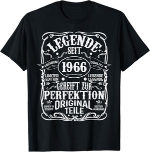 60th Birthday Man Woman 60 Years 1966 Decorative Gift Funny T-Shirt - T-Shirt | Black