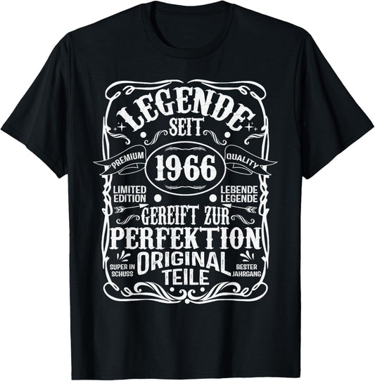 60th Birthday Man Woman 60 Years 1966 Decorative Gift Funny T-Shirt - T-Shirt | Black