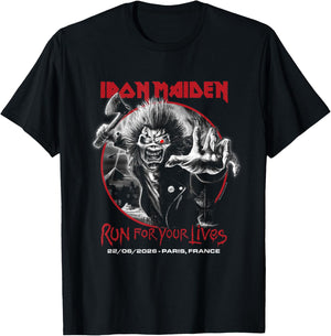 Iron Maiden Run for Your Lives Tour 2026 Paris T-Shirt - T-Shirt | Black