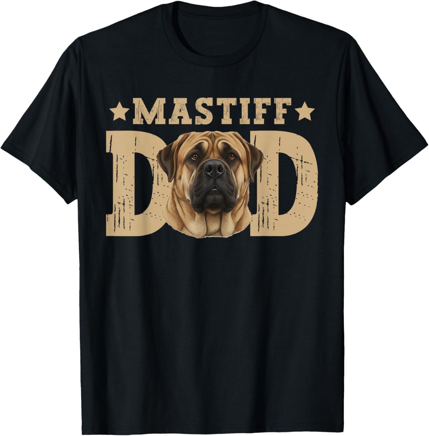 Mastiff Dad Proud Dad of an English Mastiff Father T-Shirt - T-Shirt | Black